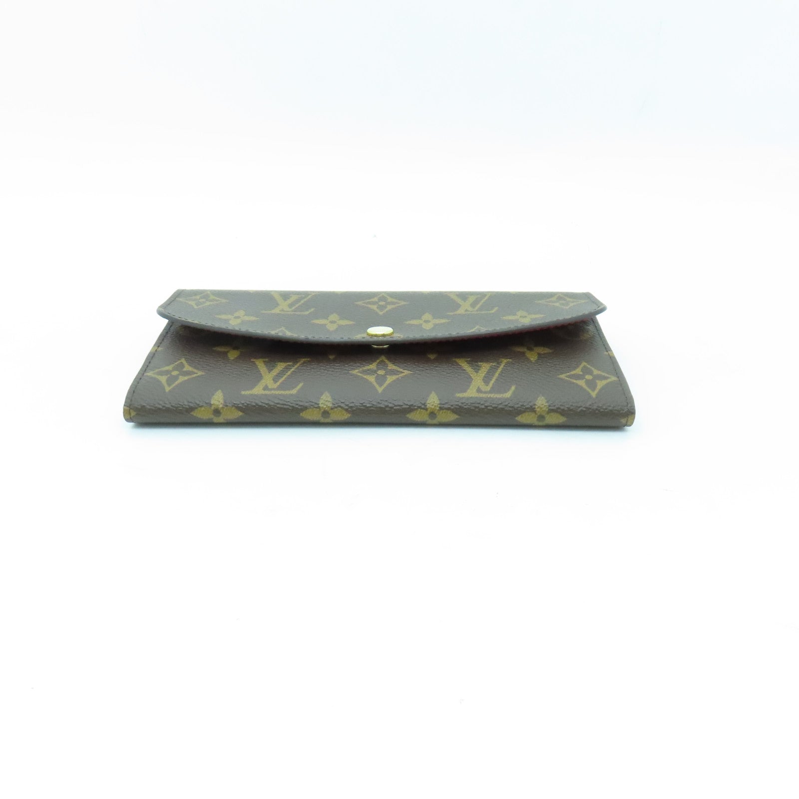 LOUIS VUITTON Monogram Emilie Wallet金扣長錢包棕色/酒紅色