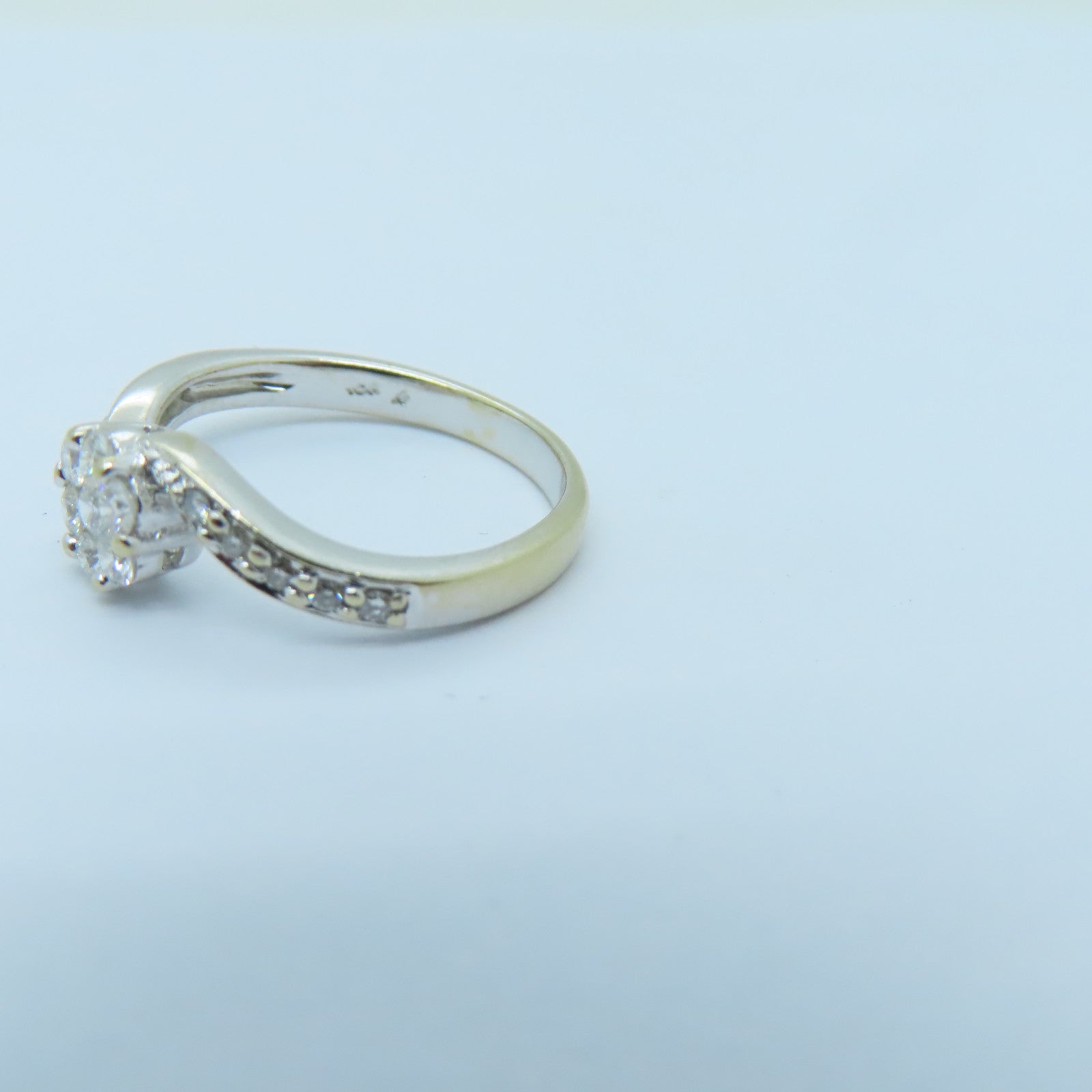 JEWELRY 18K White Gold Diamond Ring US#5 Silver