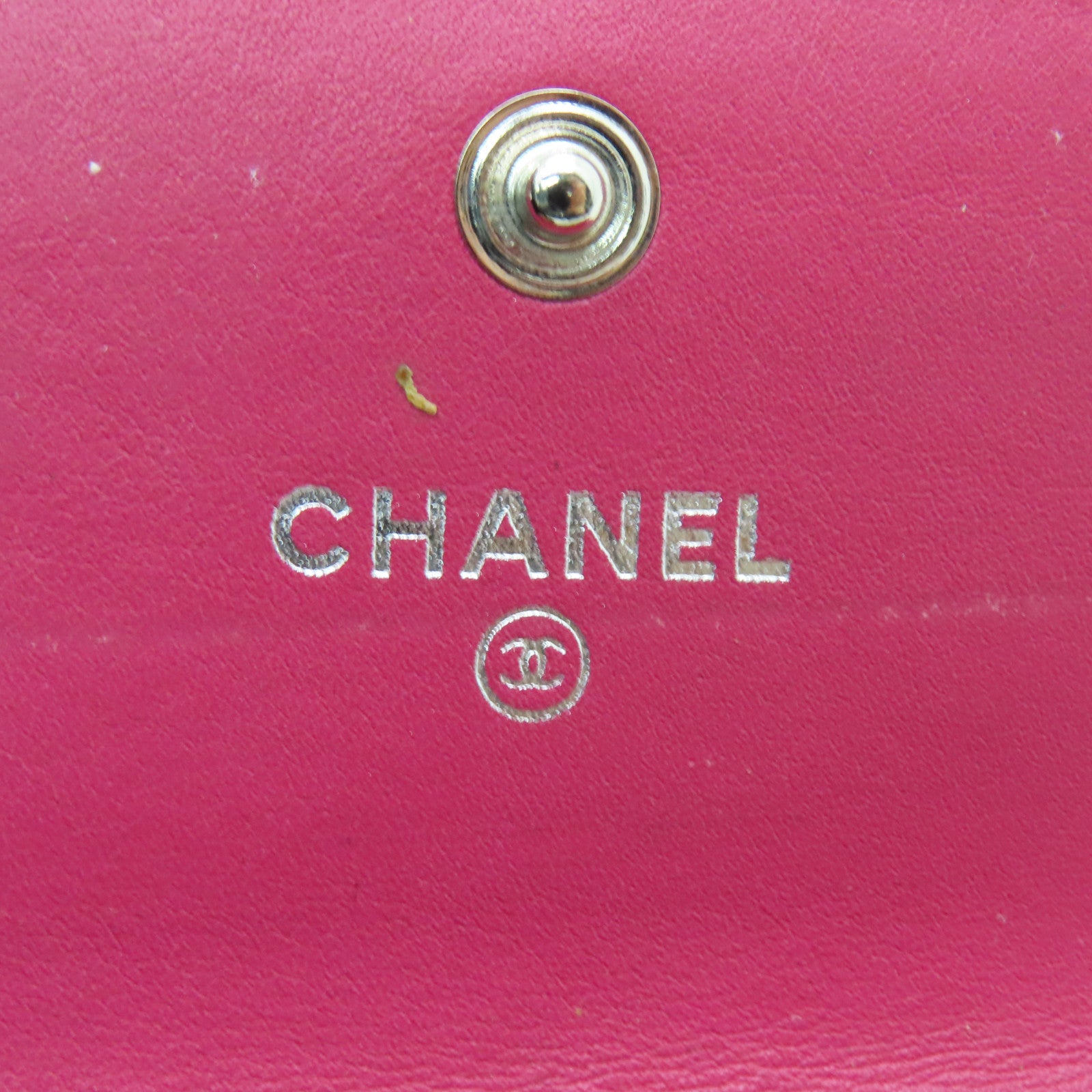 CHANEL 漆皮皮革Card Case銀扣卡片套橙色
