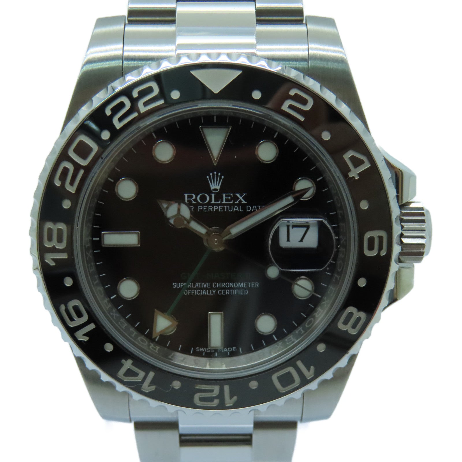 ROLEX GMT MasterⅡ Stainless Steel Watch Automatic Movement Black