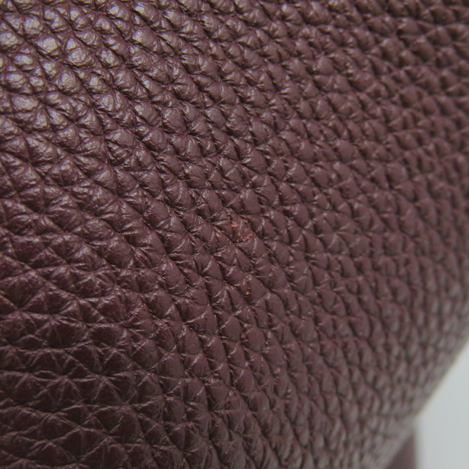 HERMES Clemence皮革Picotin PM银扣手挽袋Rouge H酒红色