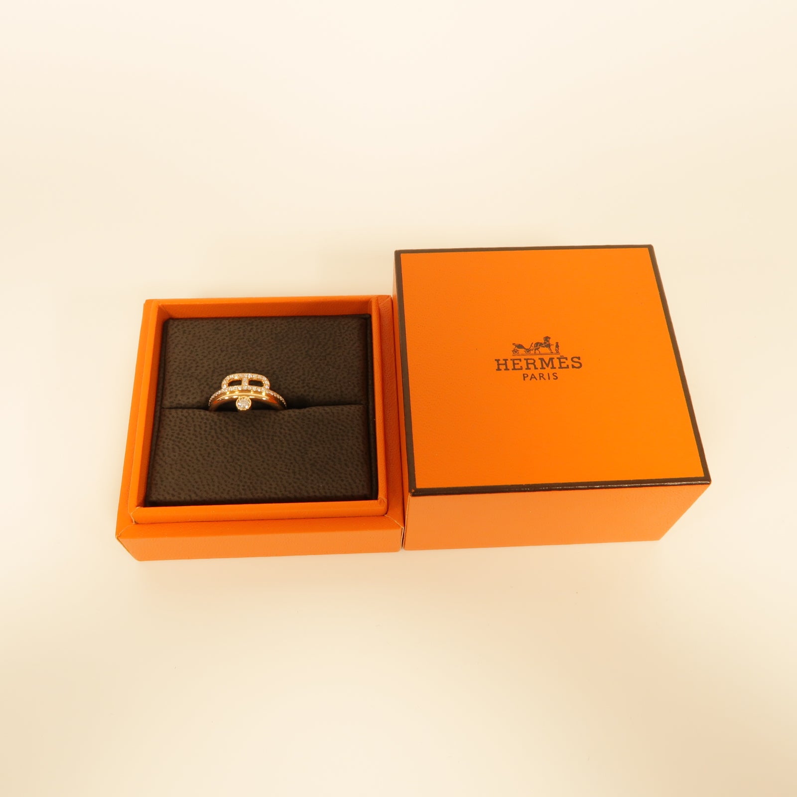 HERMES 18K玫瑰金Ring戒指Hermes#49 US#5