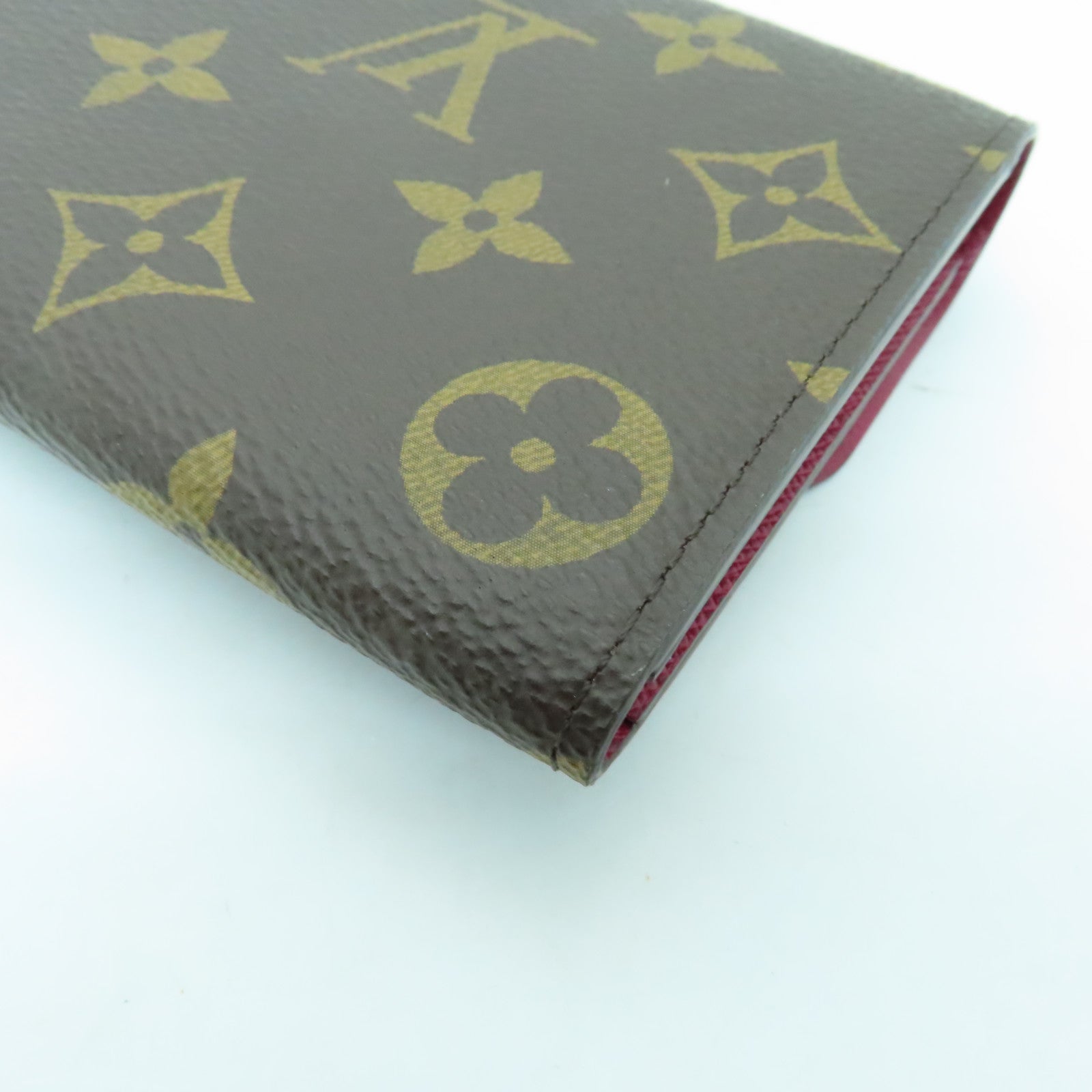 LOUIS VUITTON Monogram Emilie Wallet金扣長錢包棕色/酒紅色