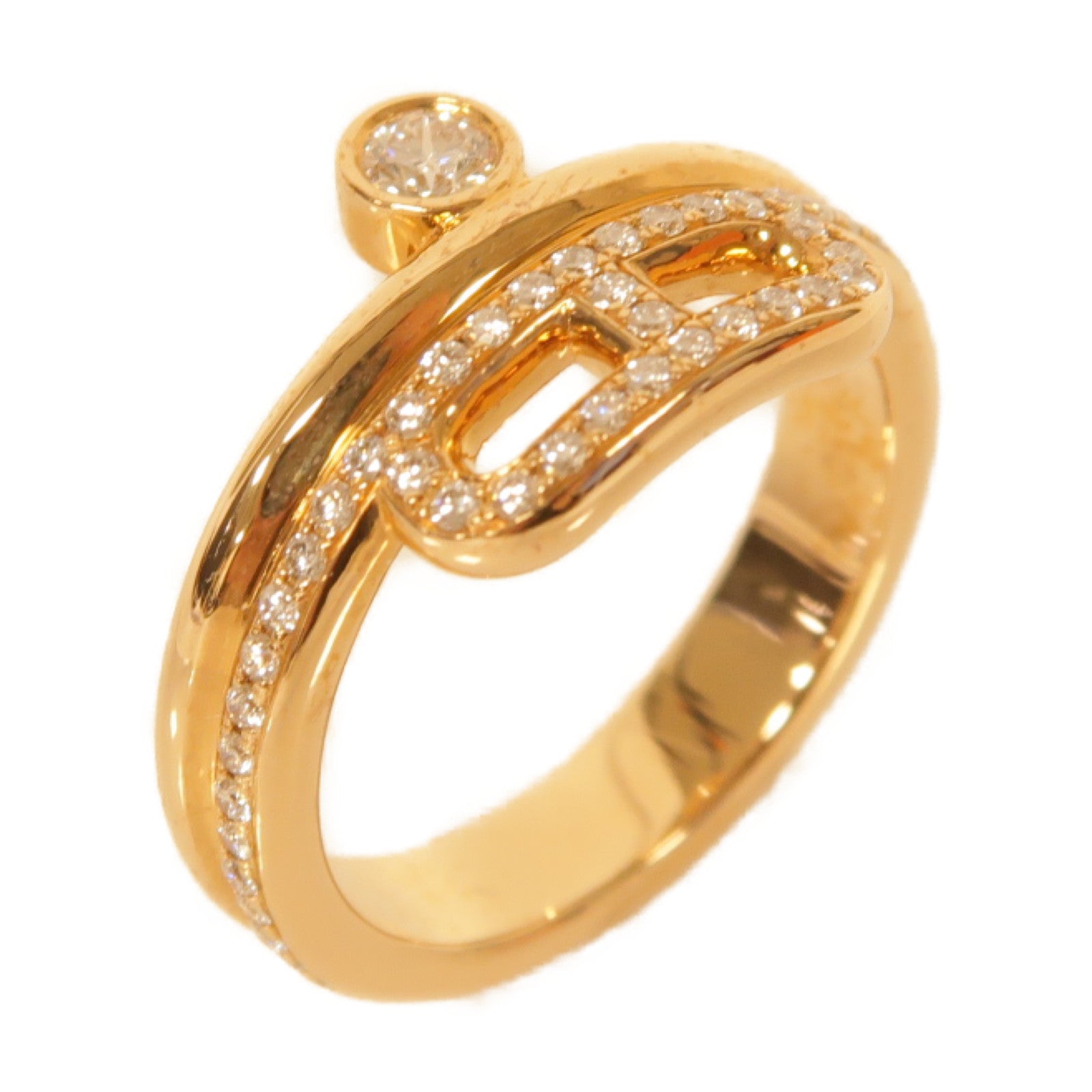HERMES 18K玫瑰金Ring戒指Hermes#49 US#5
