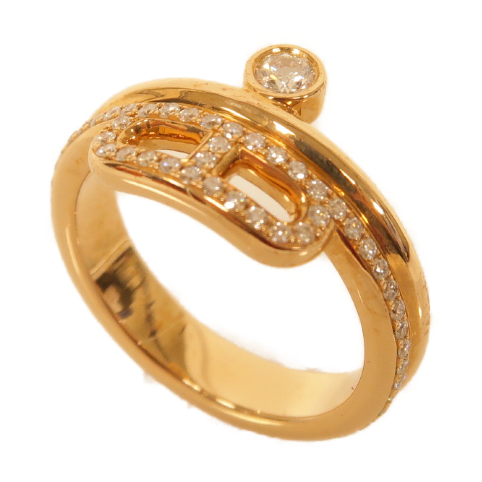 HERMES 18K玫瑰金Ring戒指Hermes#49 US#5