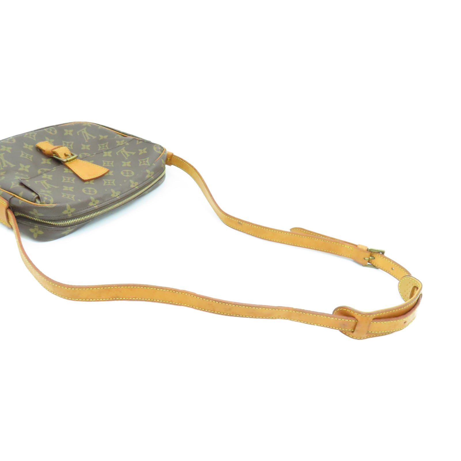 LOUIS VUITTON Monogram Jeune Fille金扣肩背袋棕色