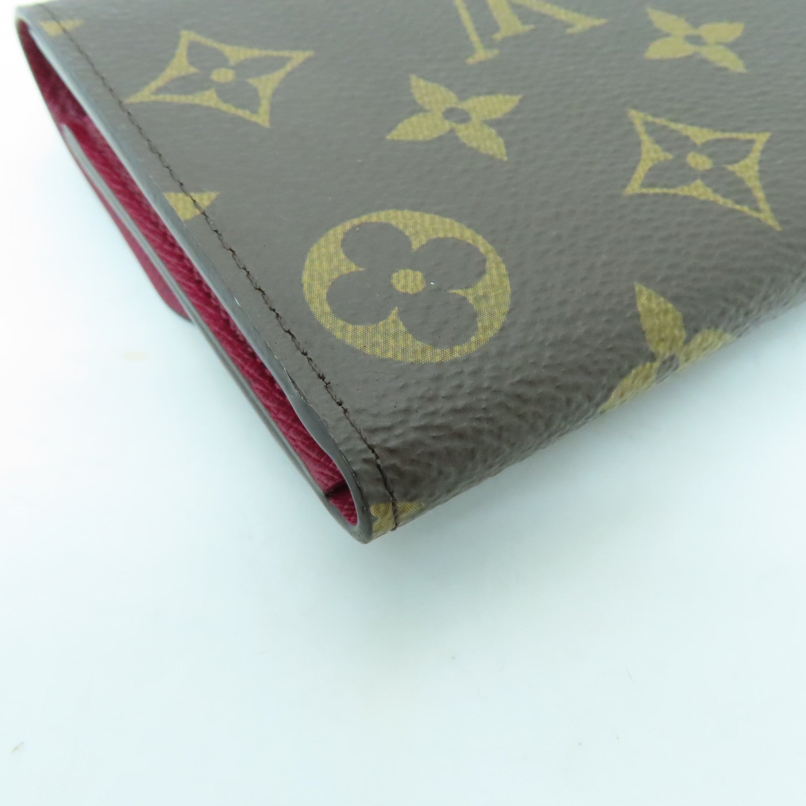 LOUIS VUITTON Monogram Emilie Wallet金扣長錢包棕色/酒紅色