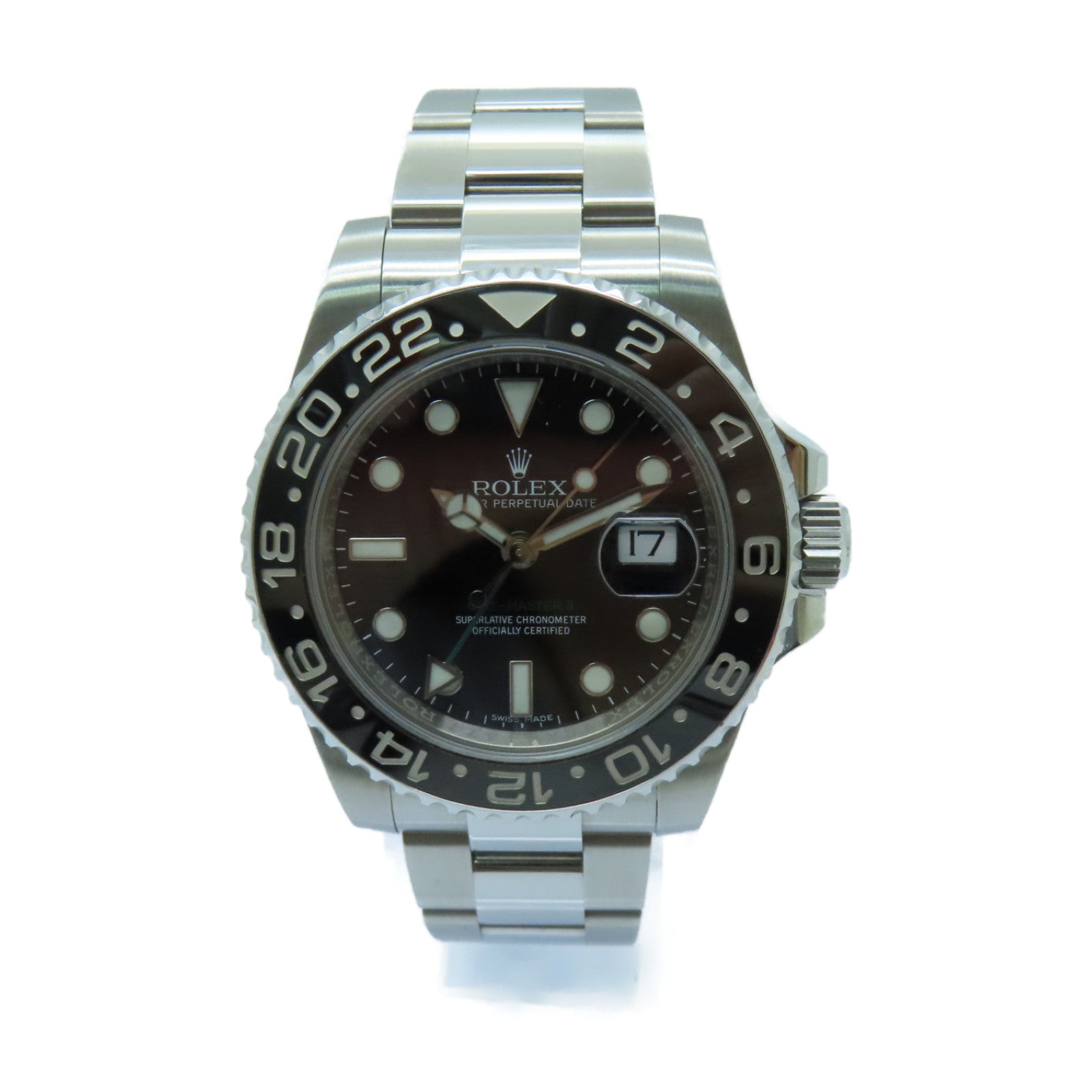 ROLEX GMT MasterⅡ Stainless Steel Watch Automatic Movement Black