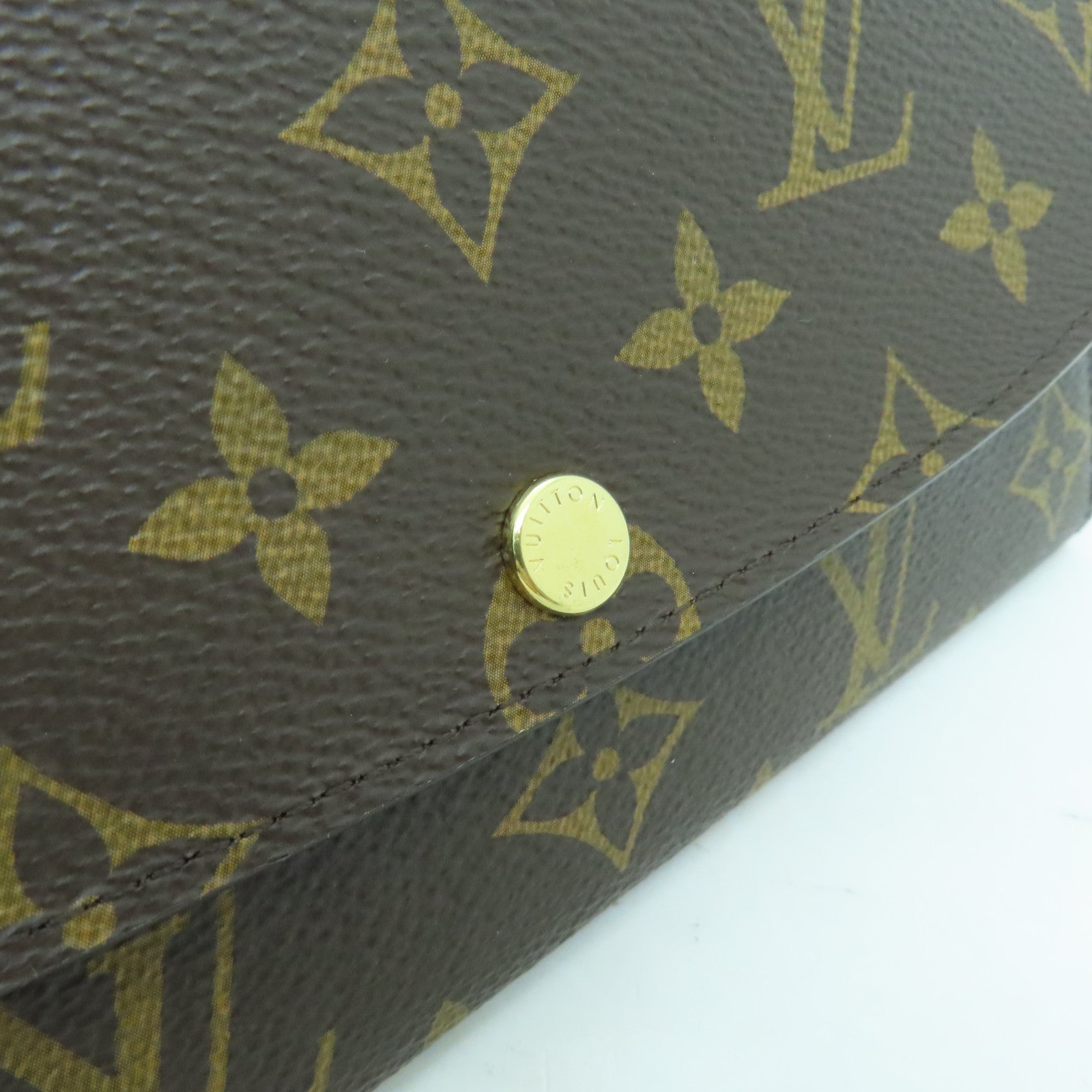 LOUIS VUITTON Monogram Emilie Wallet金扣長錢包棕色/酒紅色