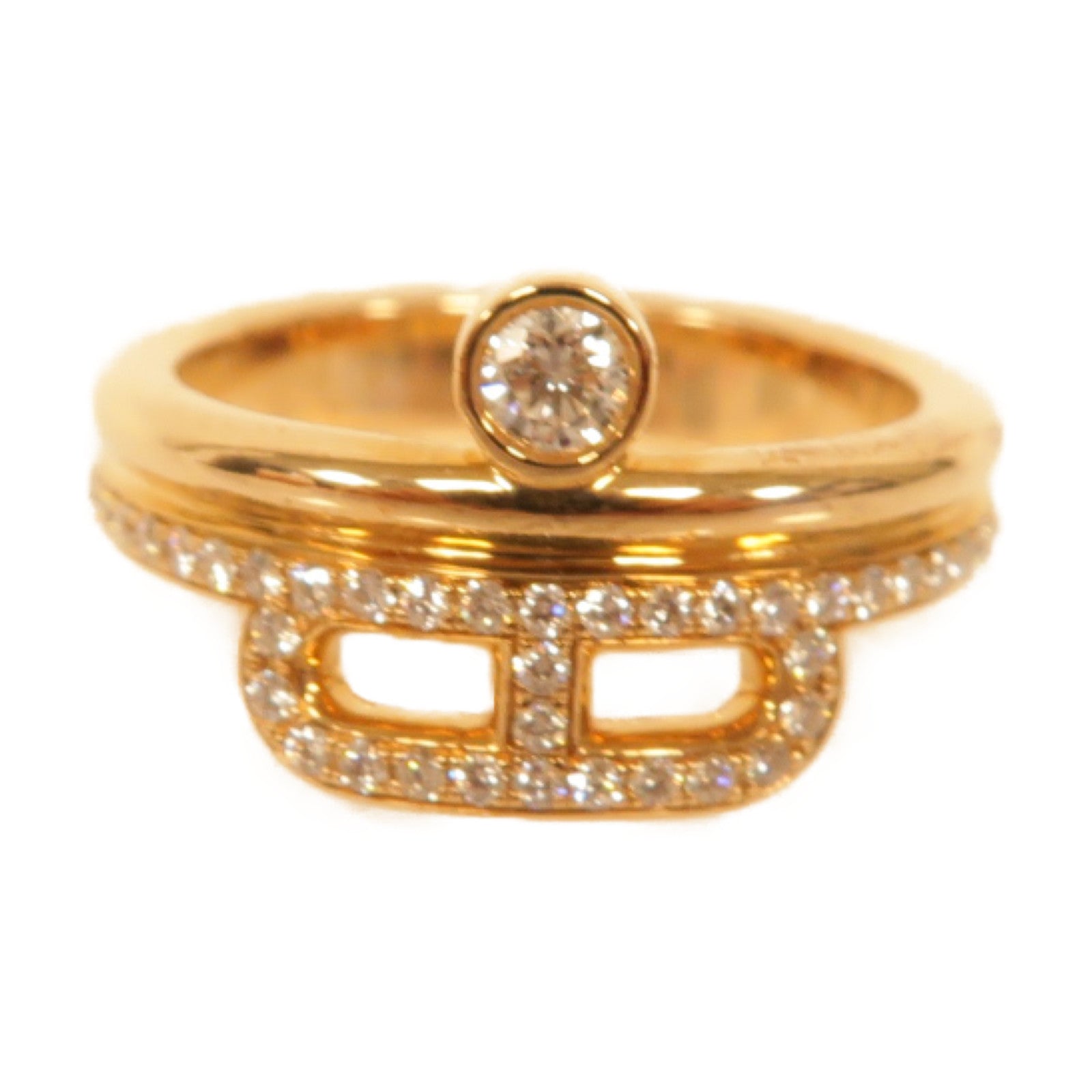 HERMES 18K玫瑰金Ring戒指Hermes#49 US#5