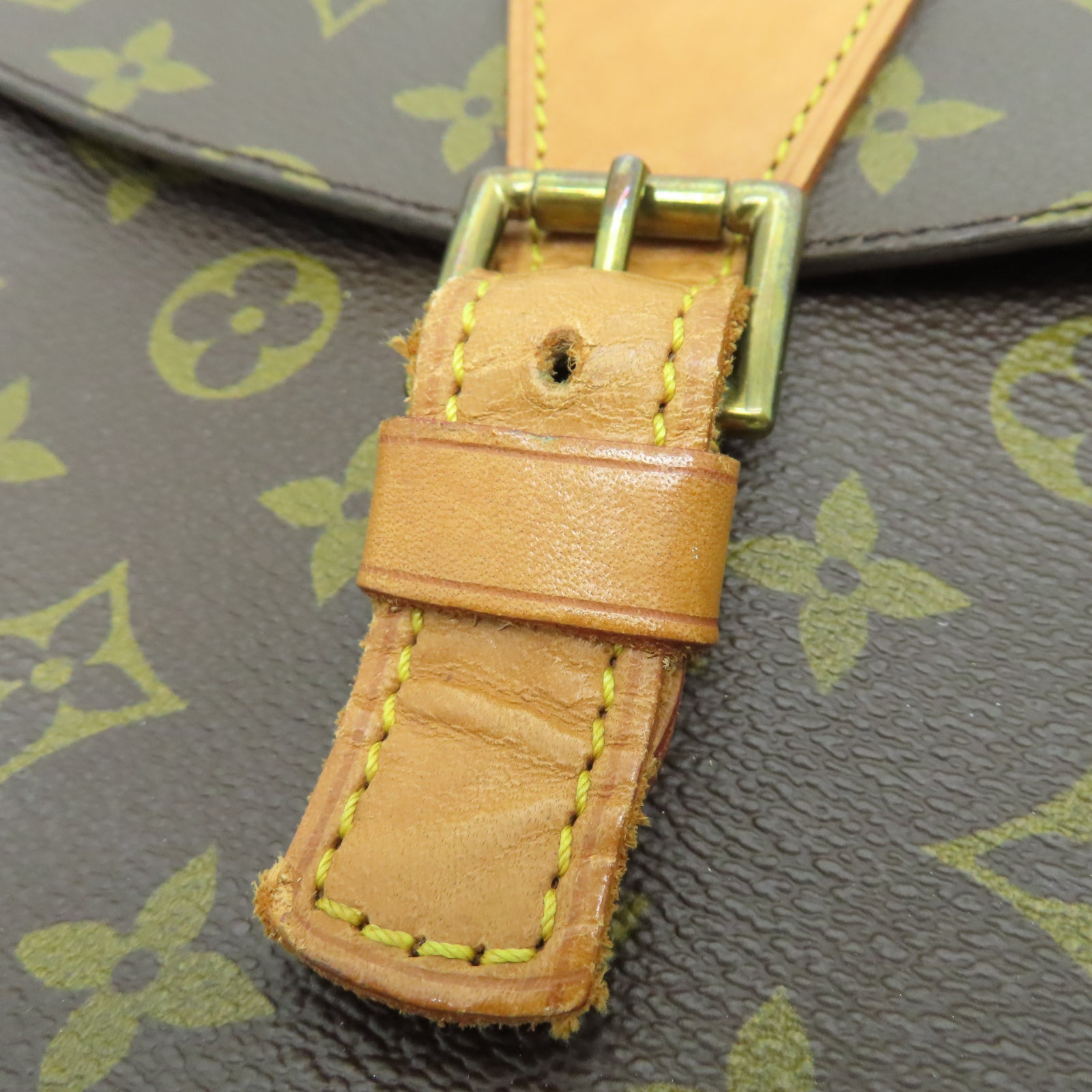 LOUIS VUITTON Monogram Jeune Fille金扣肩背袋棕色