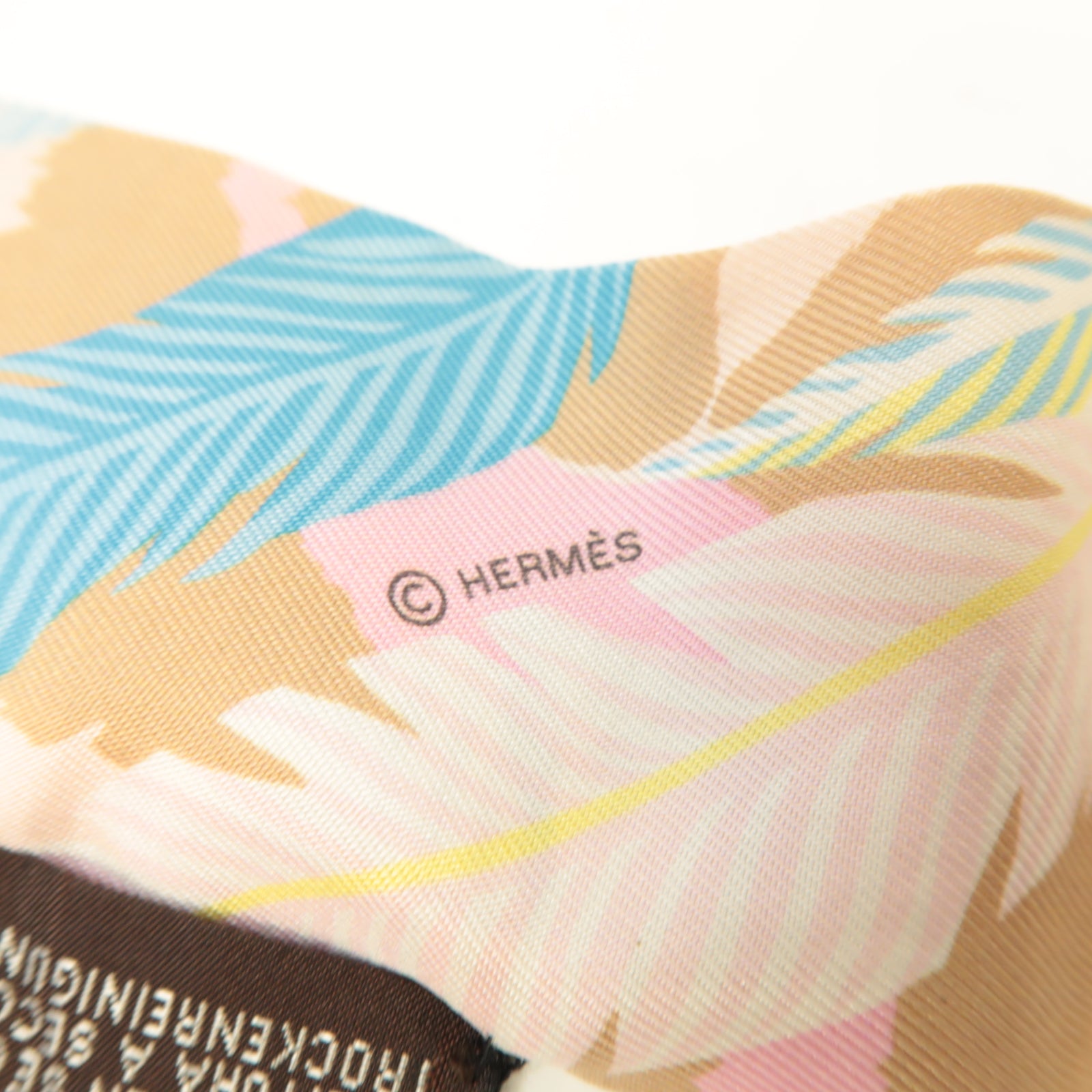 HERMES 絲質Twilly絲巾橙色/彩色