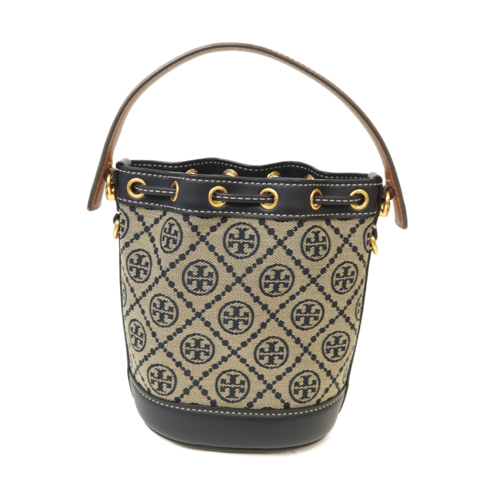 Tory Burch 帆布Shoulder Bag金扣手挽肩背兩用袋藍色