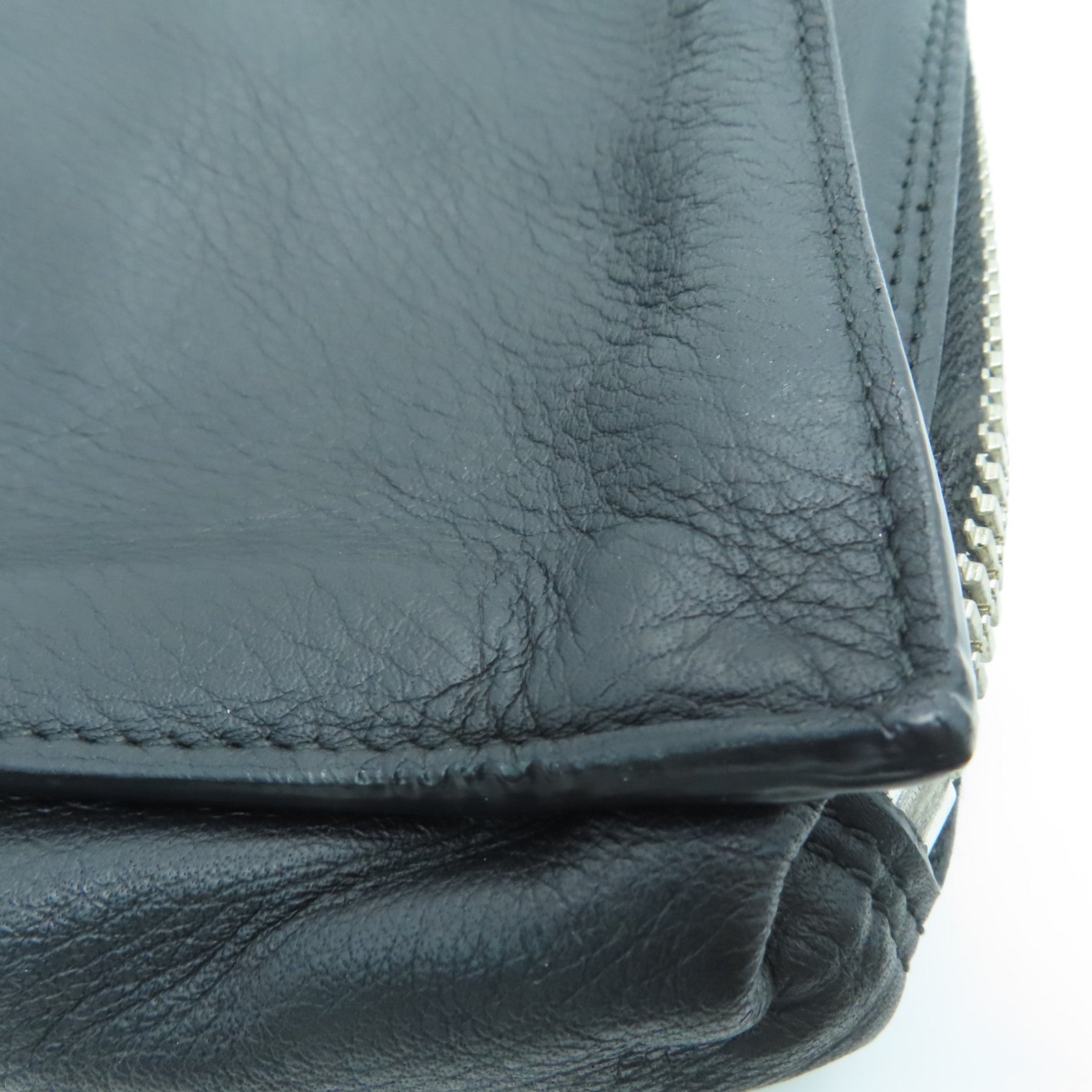 BALENCIAGA 羊皮皮革Clutch Bag银扣手拿包黑色
