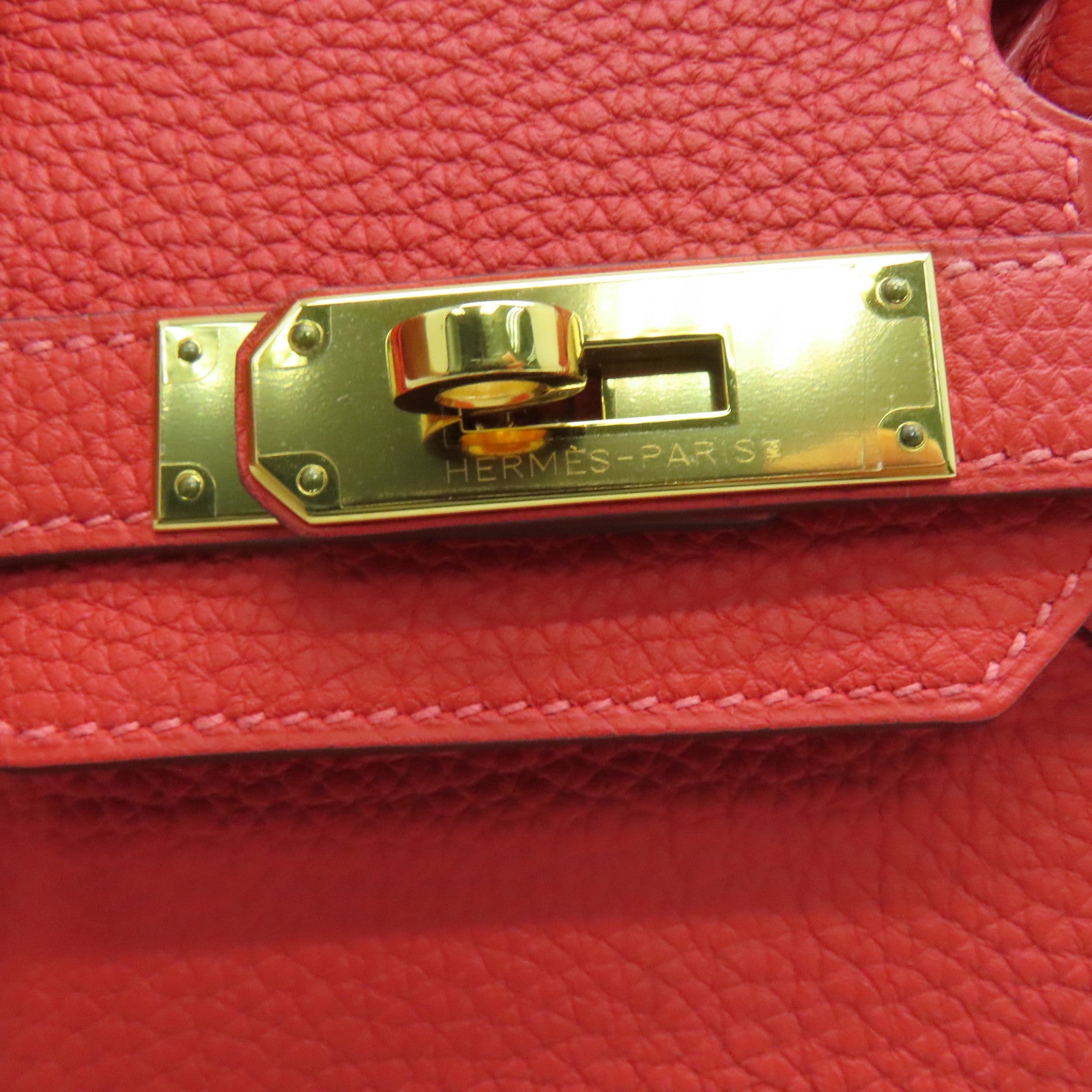 HERMES Togo皮革Birkin 30金扣手挽袋蜜桃红