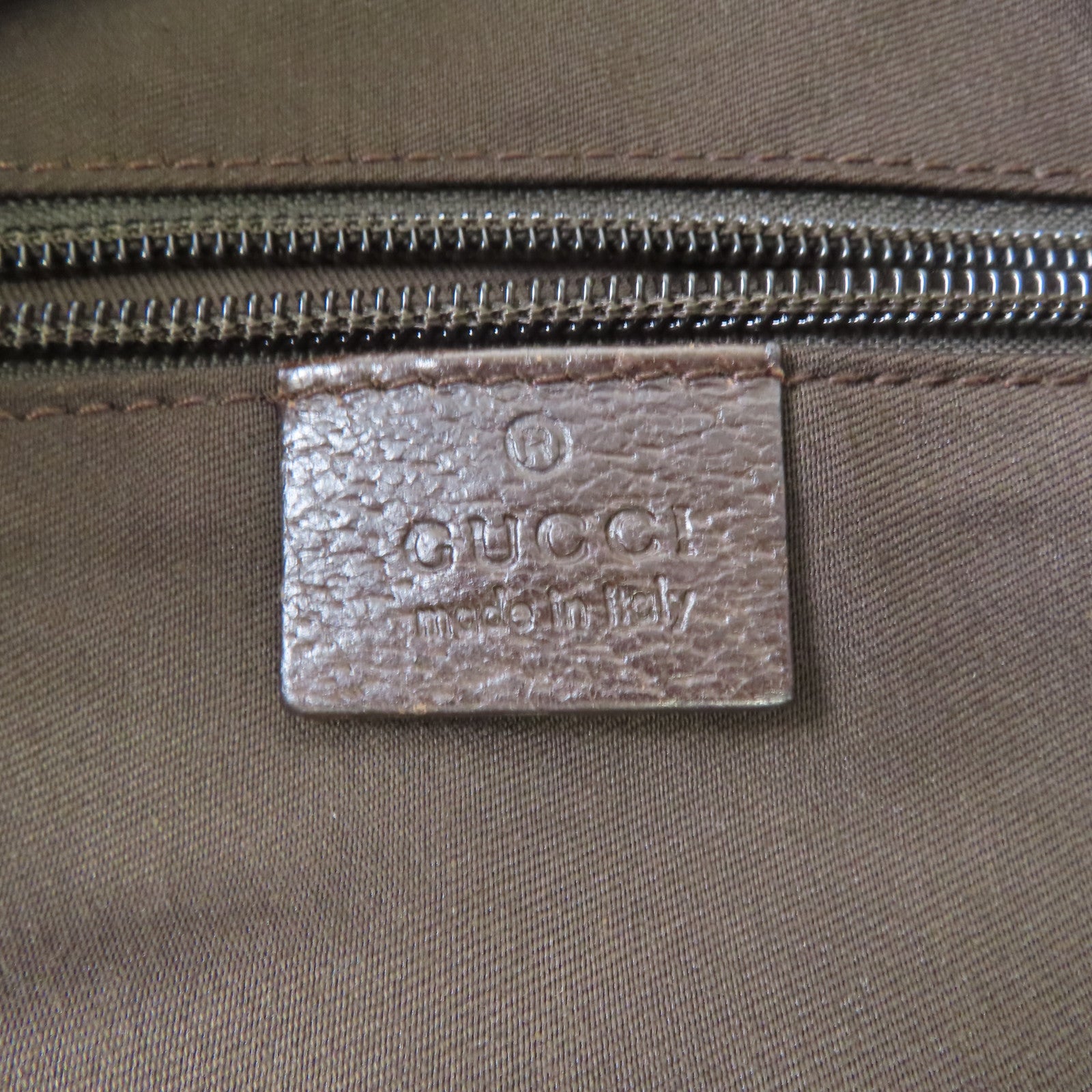 GUCCI 帆布Tote Bag銀扣手挽袋啡色