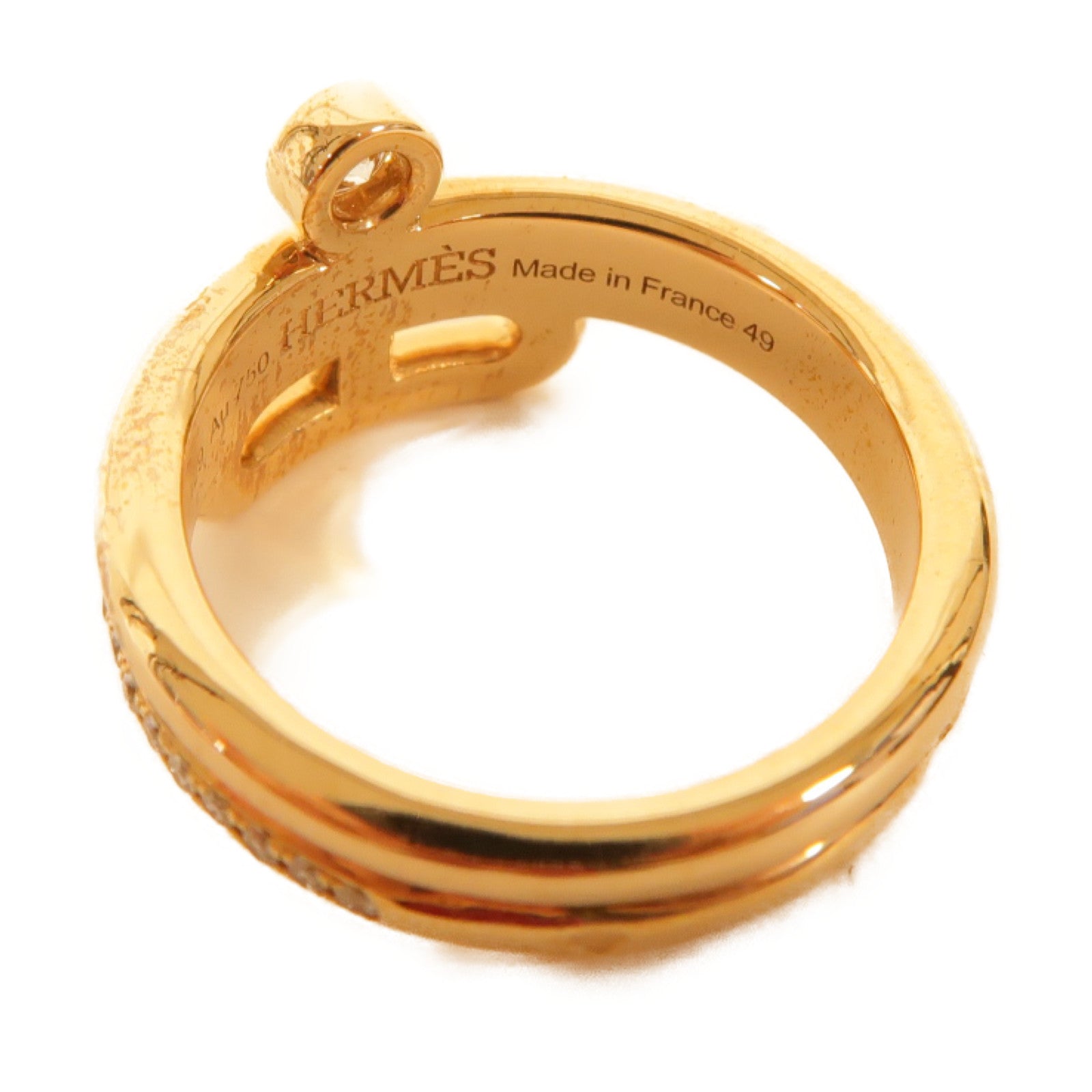HERMES 18K玫瑰金Ring戒指Hermes#49 US#5