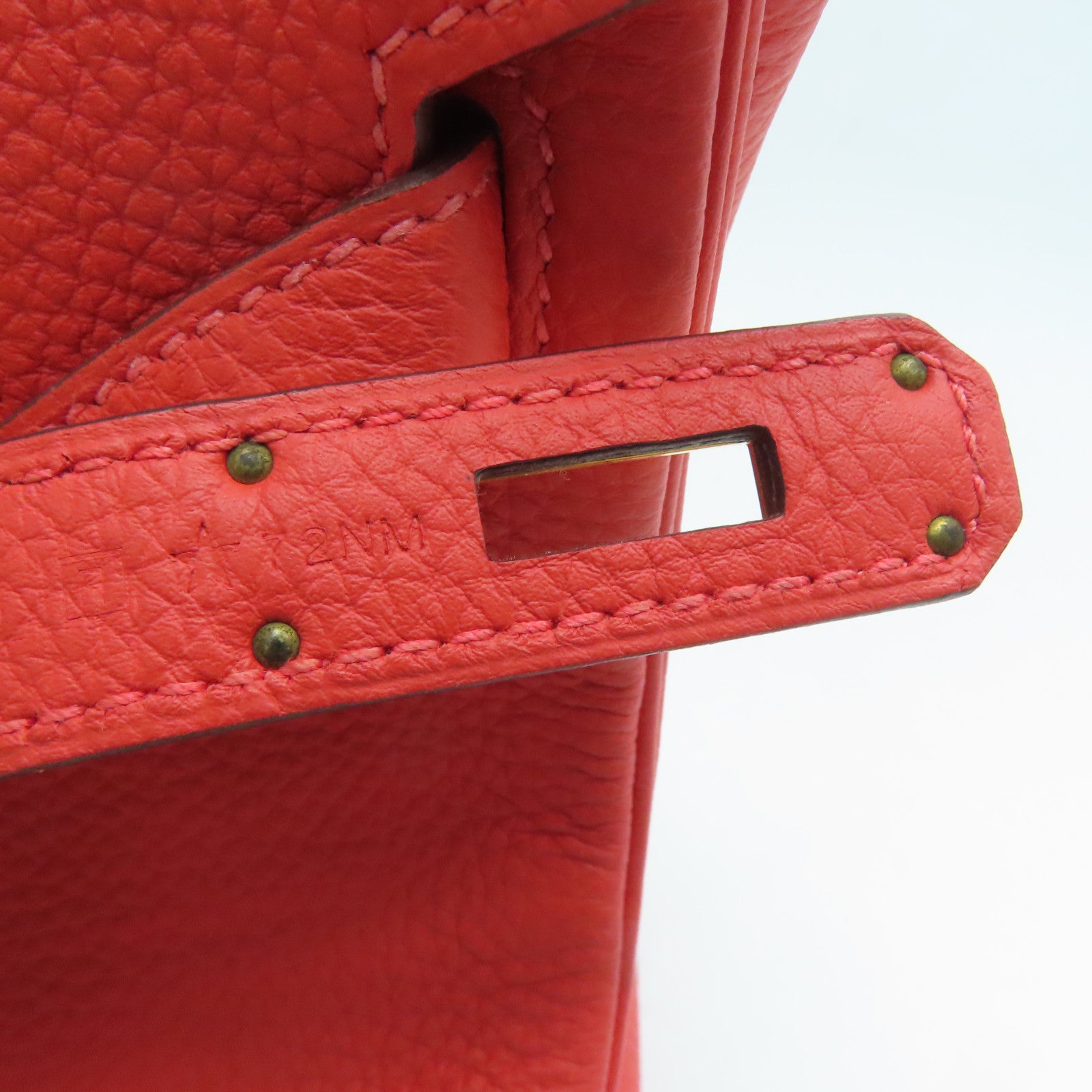 HERMES Togo皮革Birkin 30金扣手挽袋蜜桃红