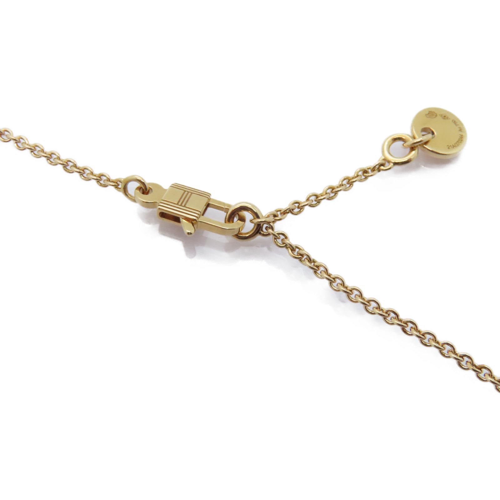 HERMES 18K玫瑰金Amulettes Constance Pendant黑翡翠項鍊黑色
