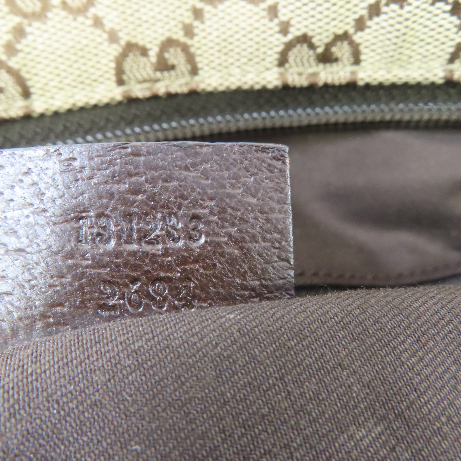 GUCCI 帆布Tote Bag銀扣手挽袋啡色