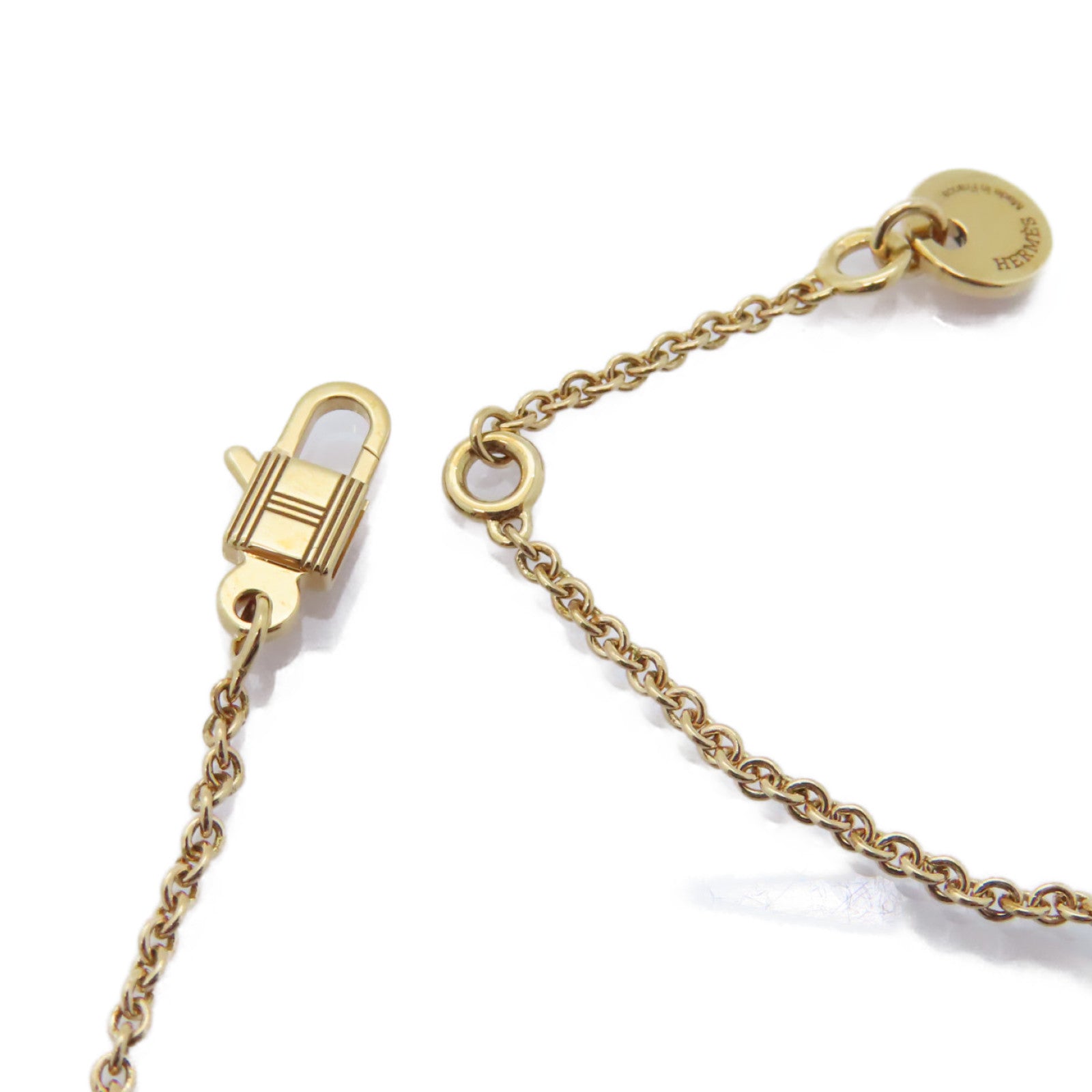 HERMES 18K玫瑰金Amulettes Constance Pendant黑翡翠項鍊黑色