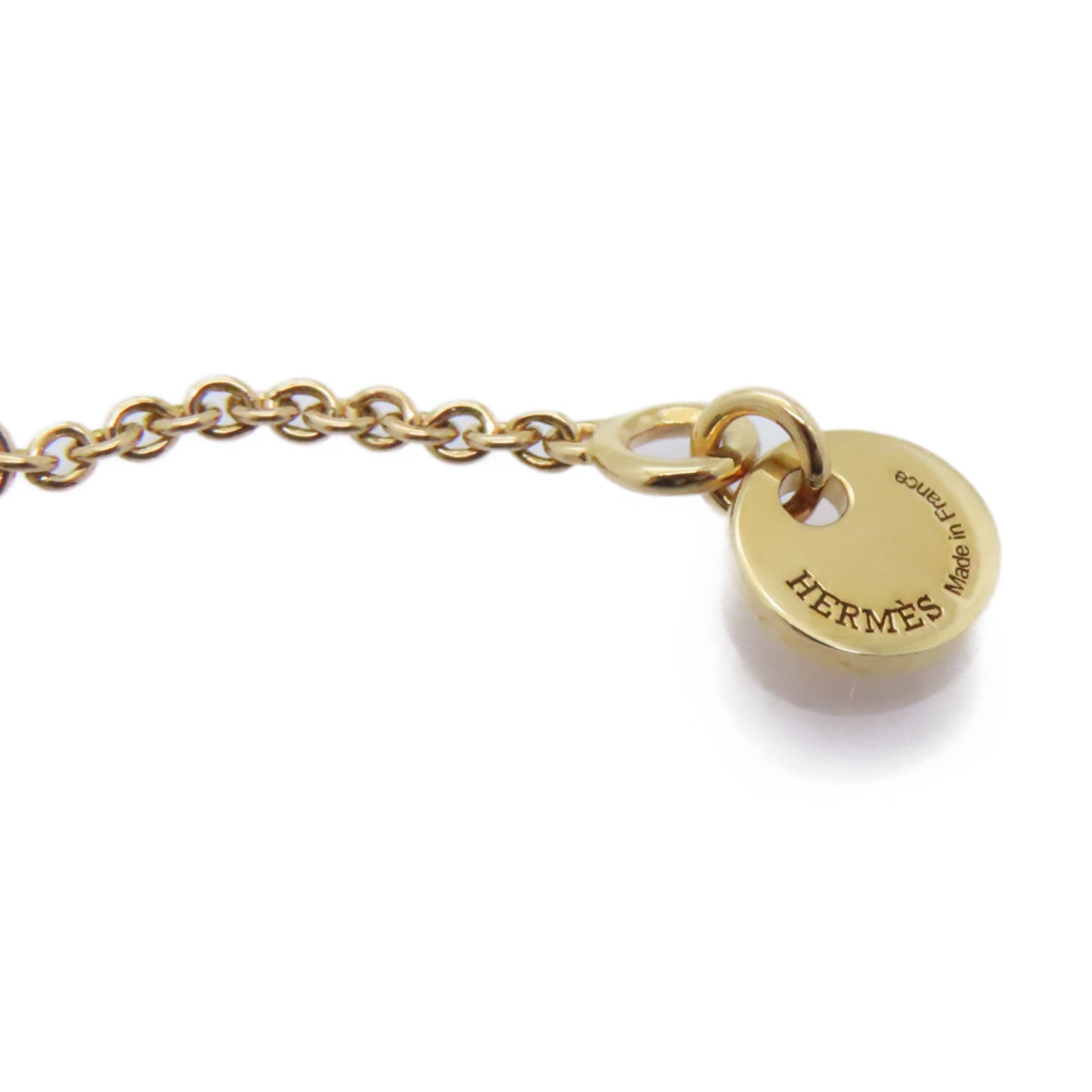 HERMES 18K玫瑰金Amulettes Constance Pendant黑翡翠項鍊黑色