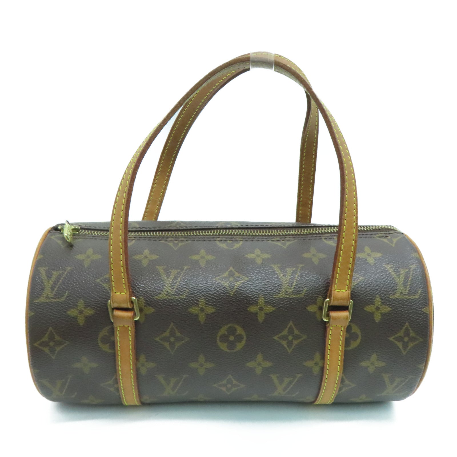 LOUIS VUITTON Monogram Papillon PM金扣手挽袋啡色