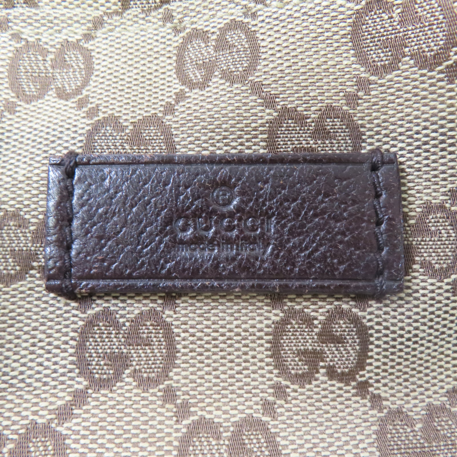 GUCCI 帆布Tote Bag銀扣手挽袋啡色