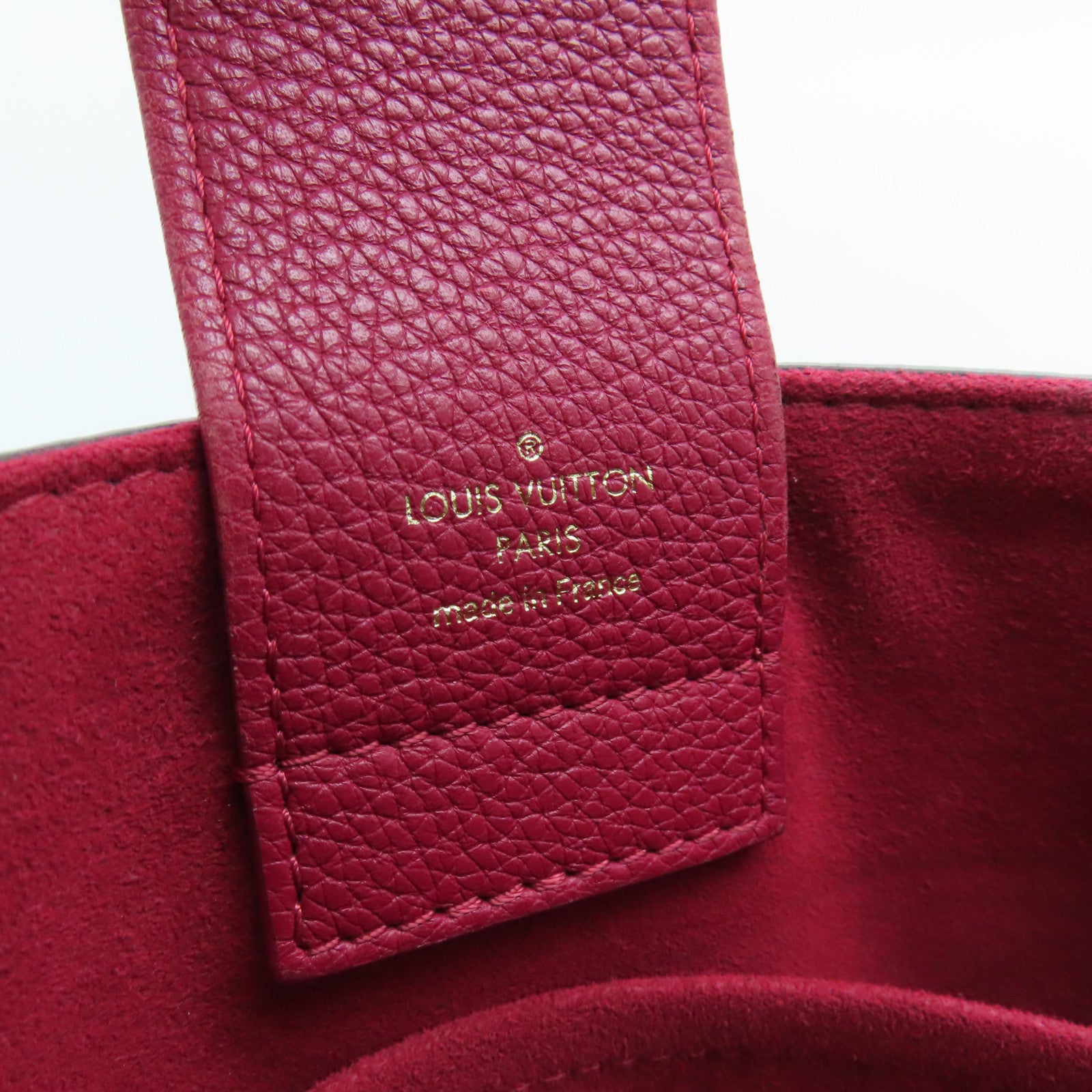 LOUIS VUITTON Damier Riverside金扣手挽肩背两用袋啡色/酒红色