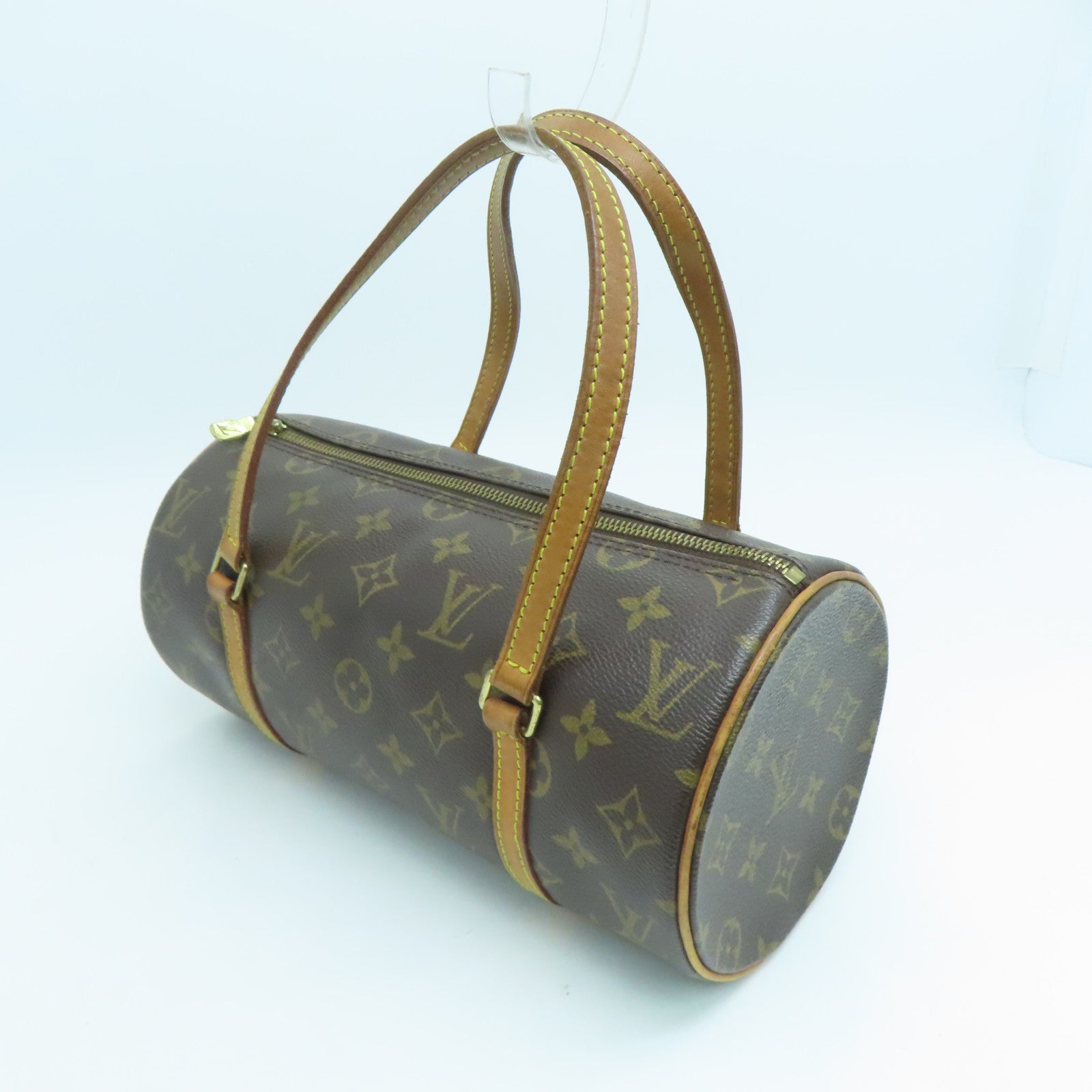 LOUIS VUITTON Monogram Papillon PM金扣手挽袋啡色