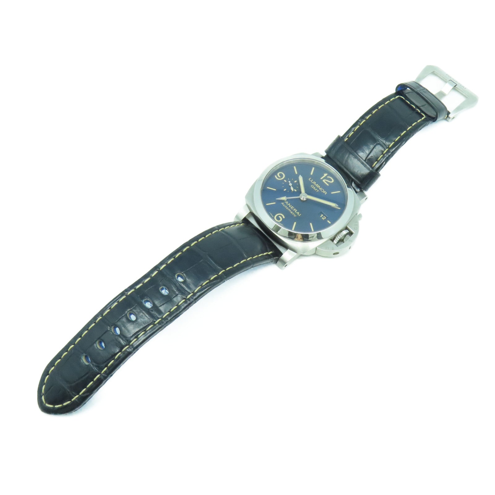 PANERAI Luminor皮革/不鏽鋼手錶自動機芯藍色