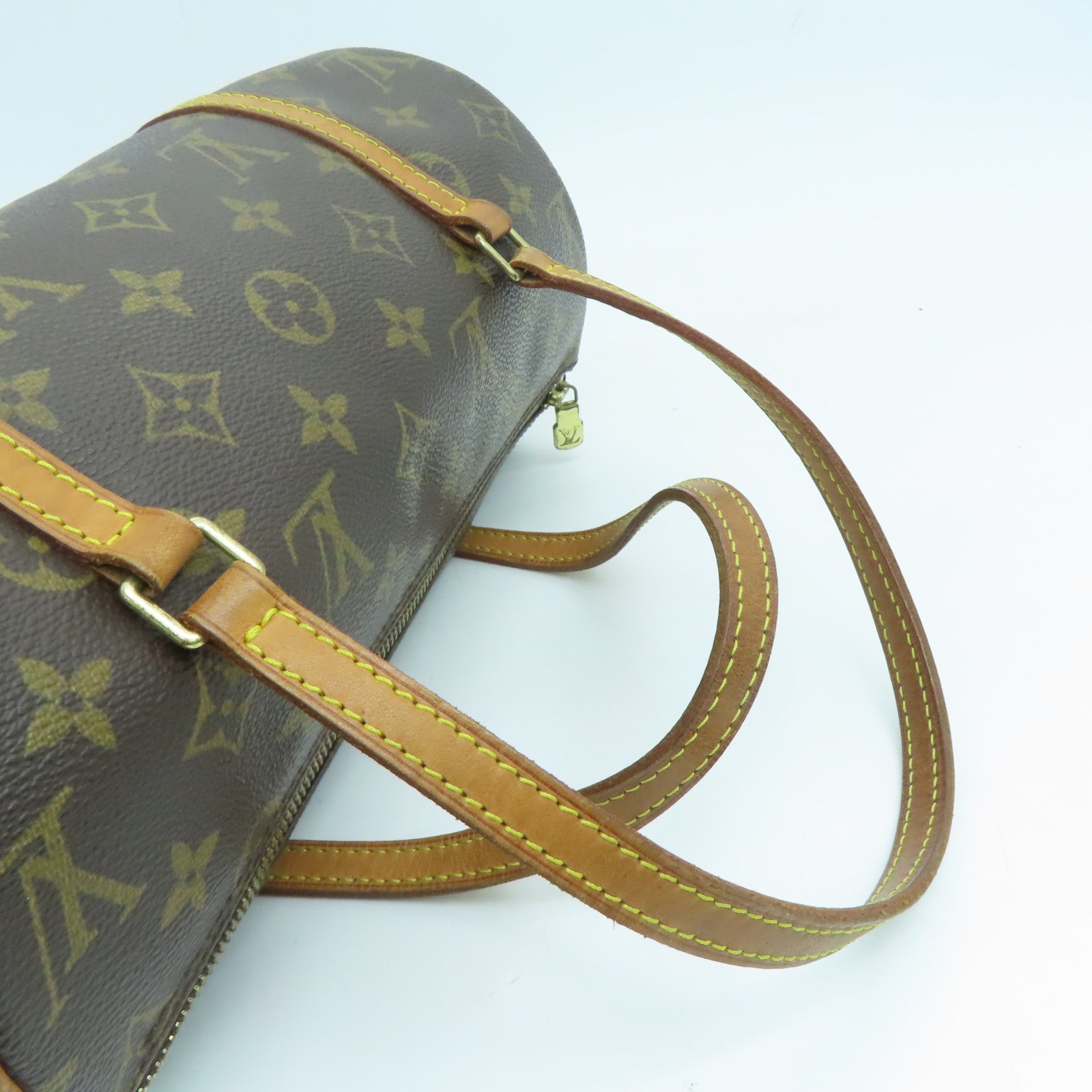 LOUIS VUITTON Monogram Papillon PM金扣手挽袋啡色