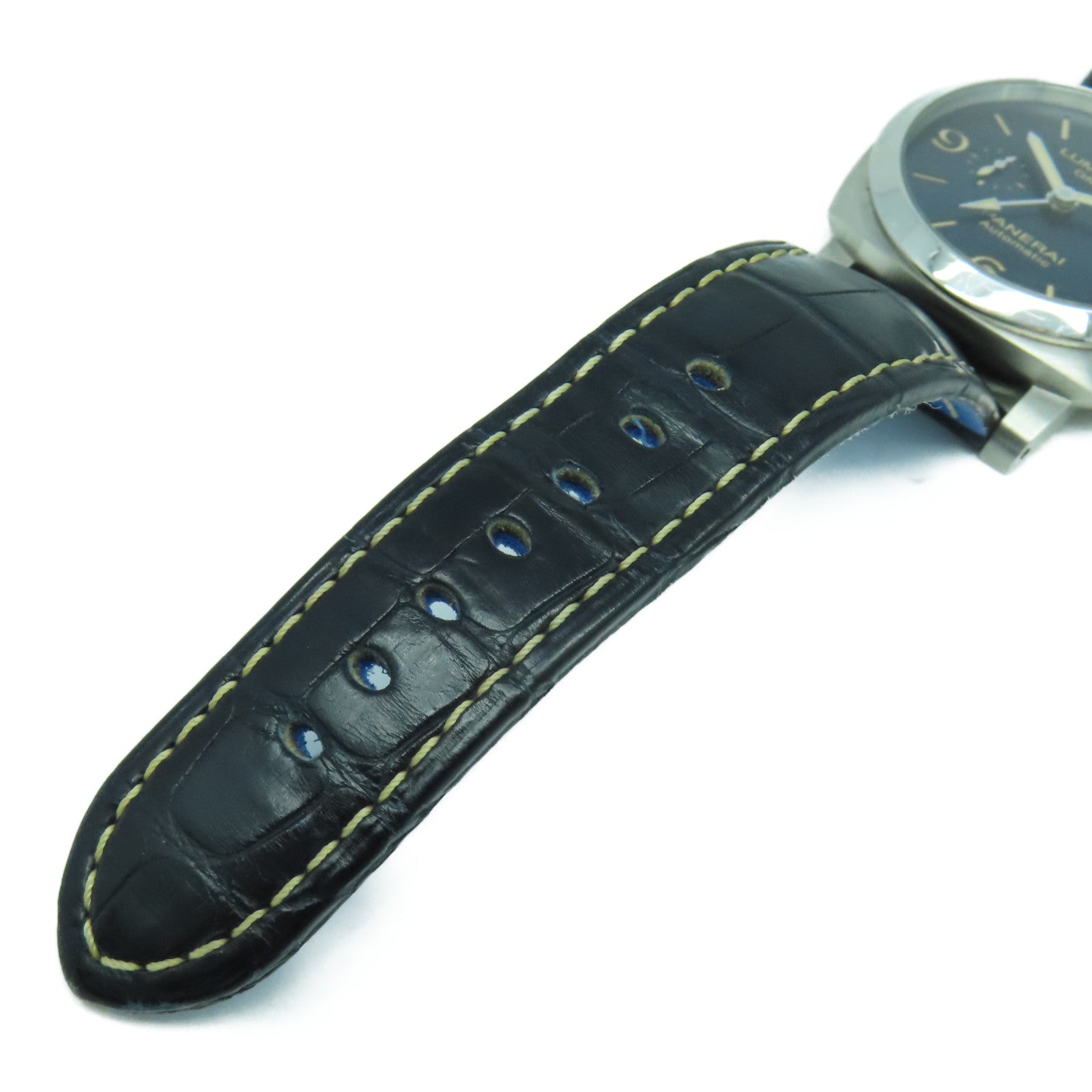 PANERAI Luminor皮革/不鏽鋼手錶自動機芯藍色