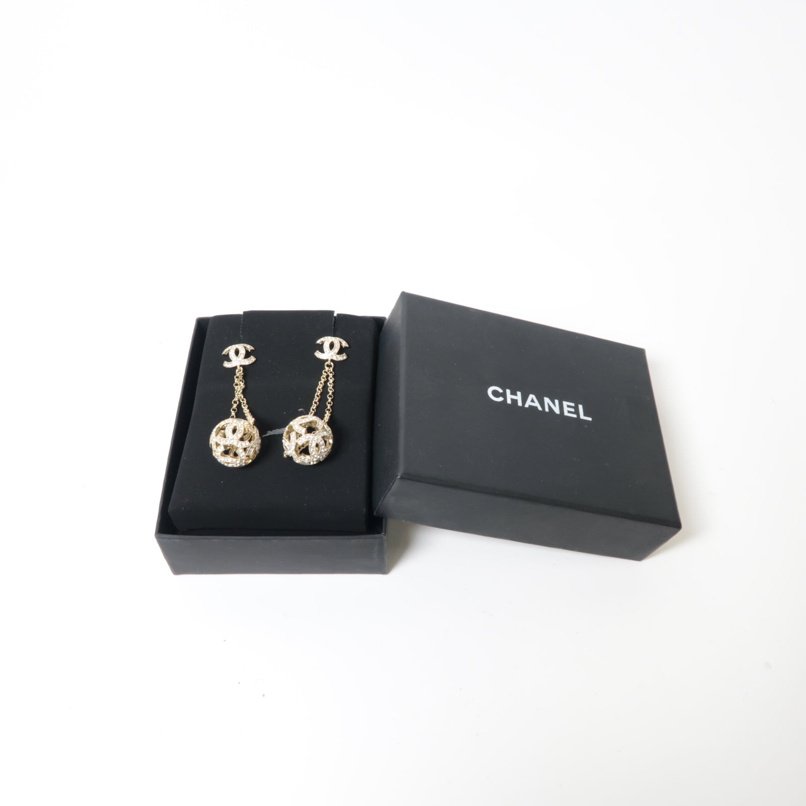 CHANEL 金屬Earrings耳環金色/透明