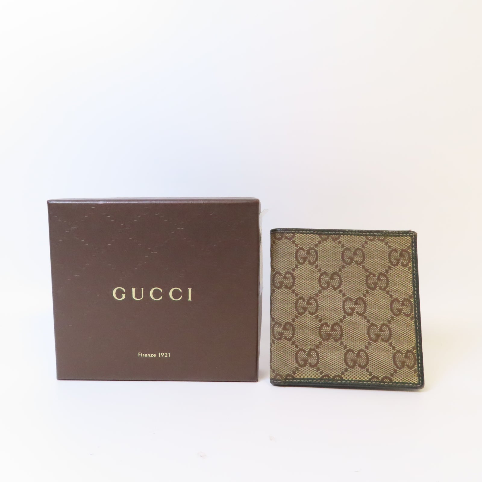 GUCCI 帆布Wallet錢包啡色/綠色