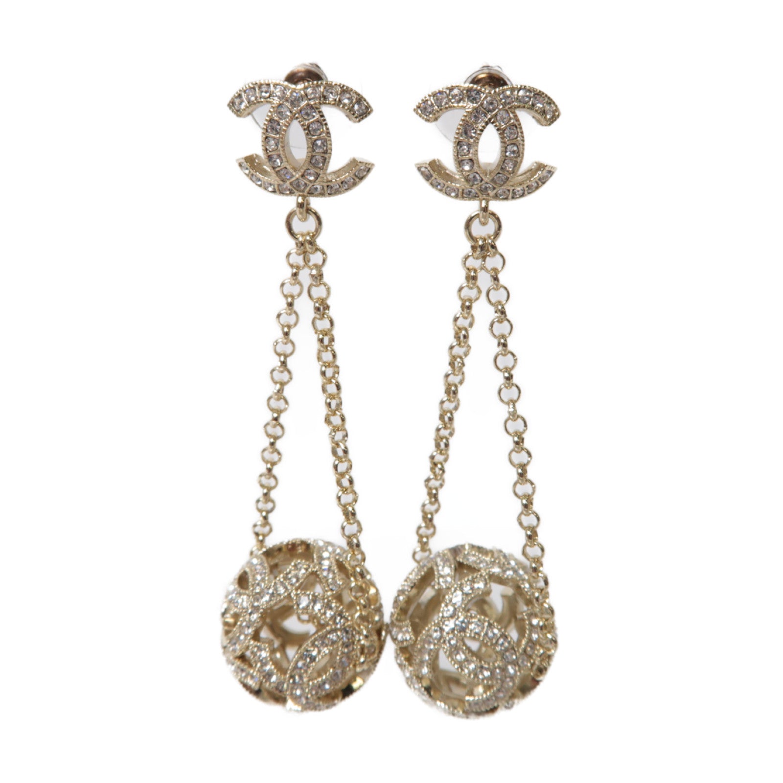CHANEL 金屬Earrings耳環金色/透明