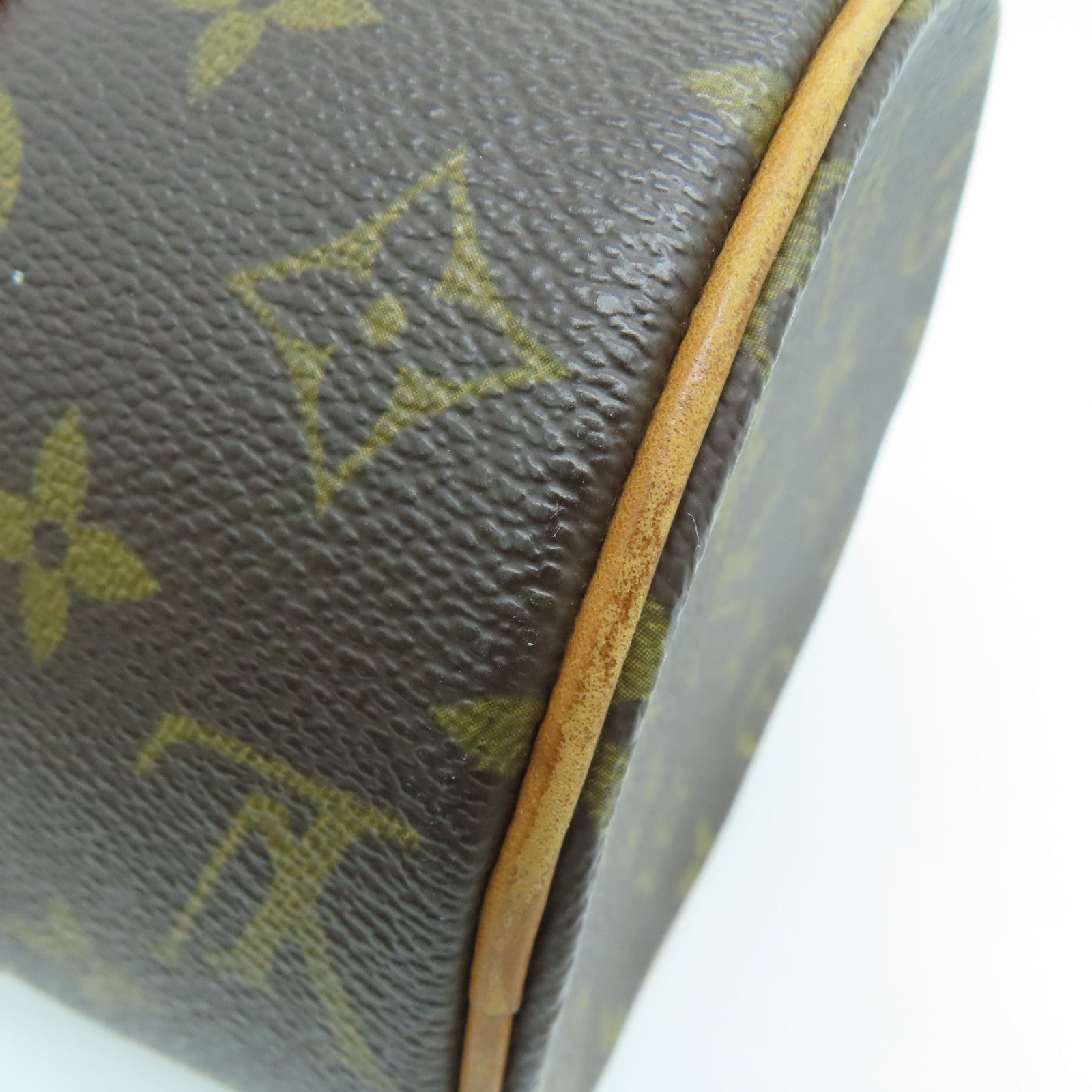LOUIS VUITTON Monogram Papillon PM金扣手挽袋啡色