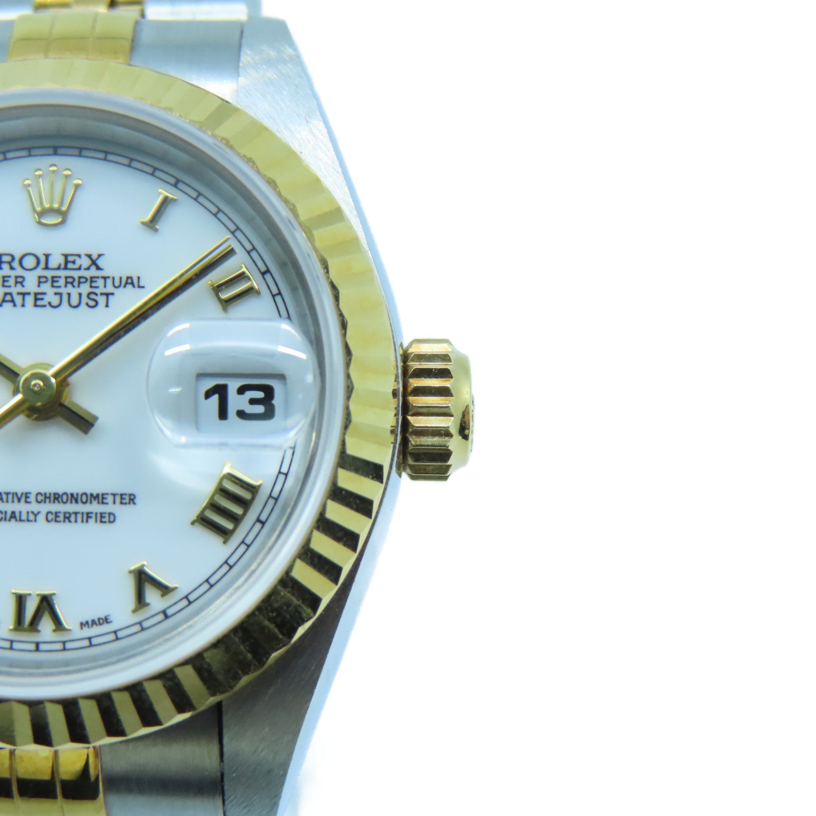 ROLEX Datejust 18K黄金/不鏽鋼手錶自動機芯白色
