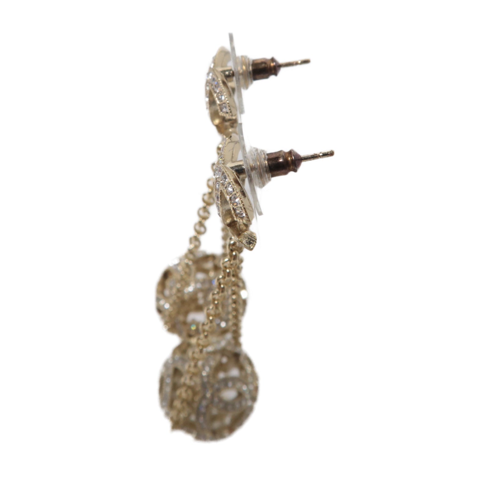 CHANEL 金屬Earrings耳環金色/透明