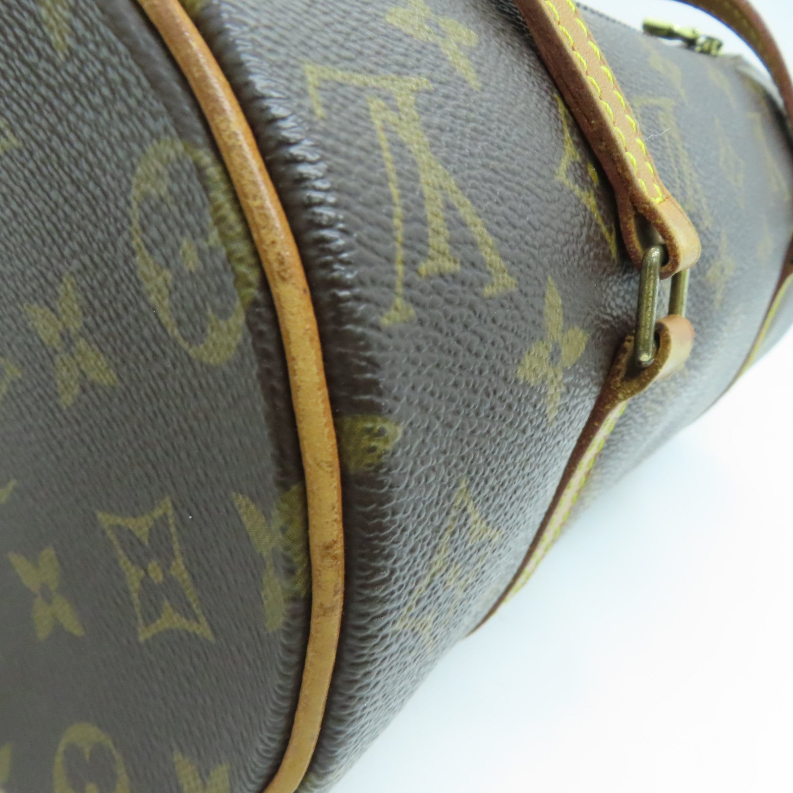 LOUIS VUITTON Monogram Papillon PM金扣手挽袋啡色
