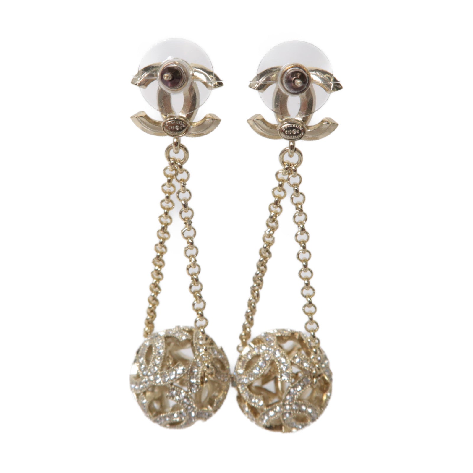 CHANEL 金屬Earrings耳環金色/透明