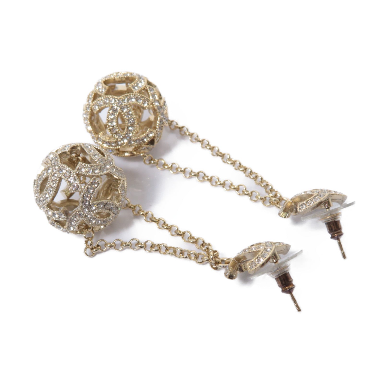 CHANEL 金屬Earrings耳環金色/透明