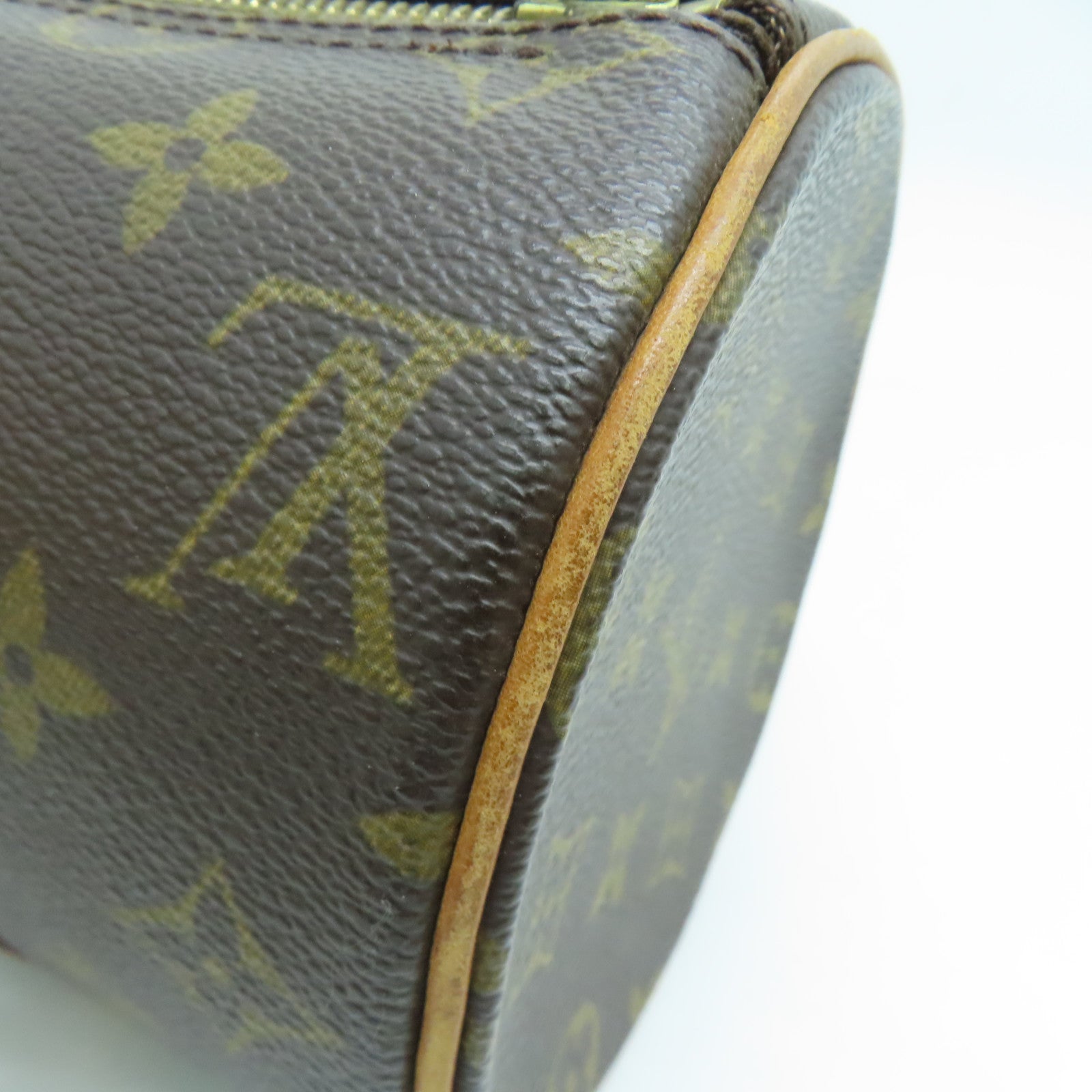 LOUIS VUITTON Monogram Papillon PM金扣手挽袋啡色