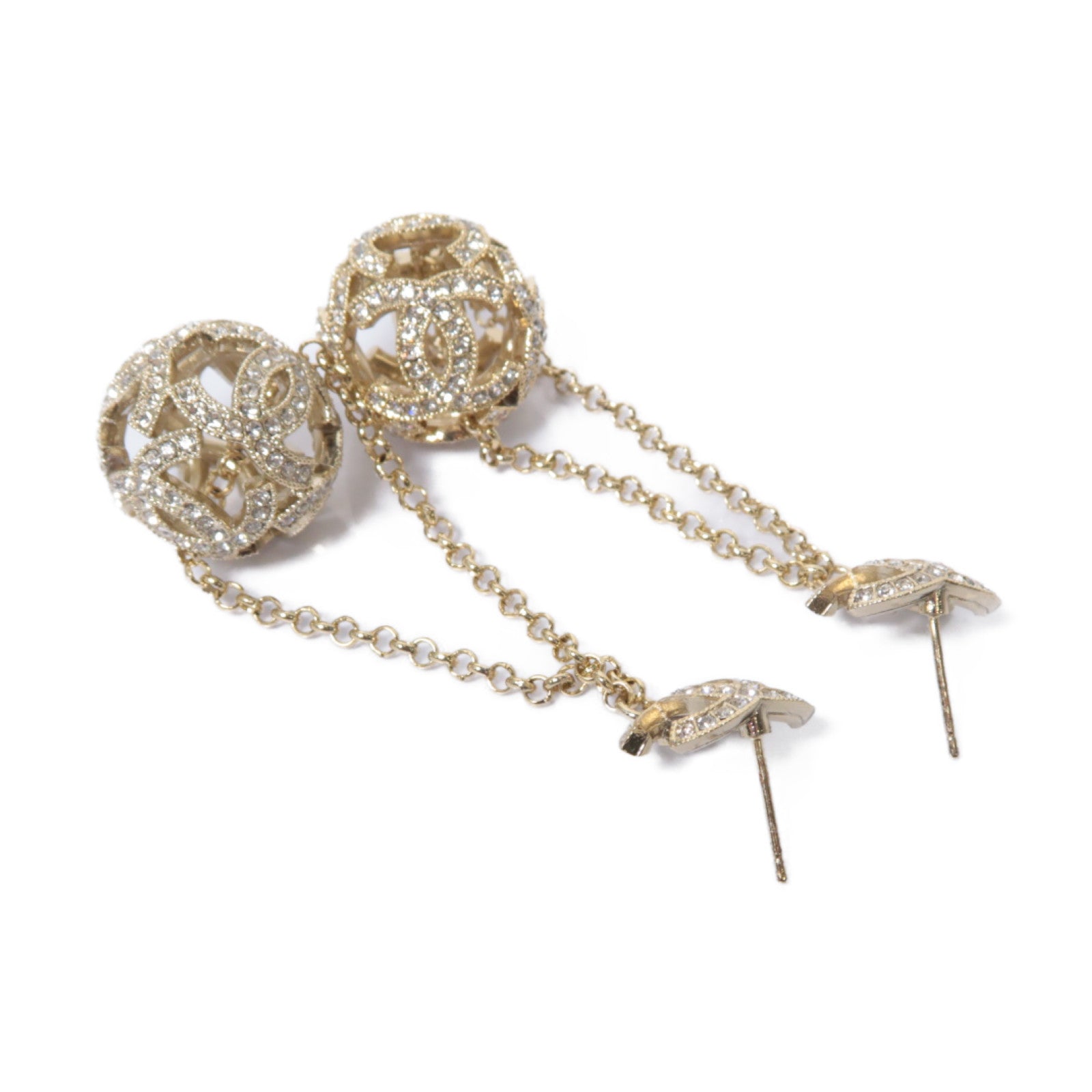 CHANEL 金屬Earrings耳環金色/透明