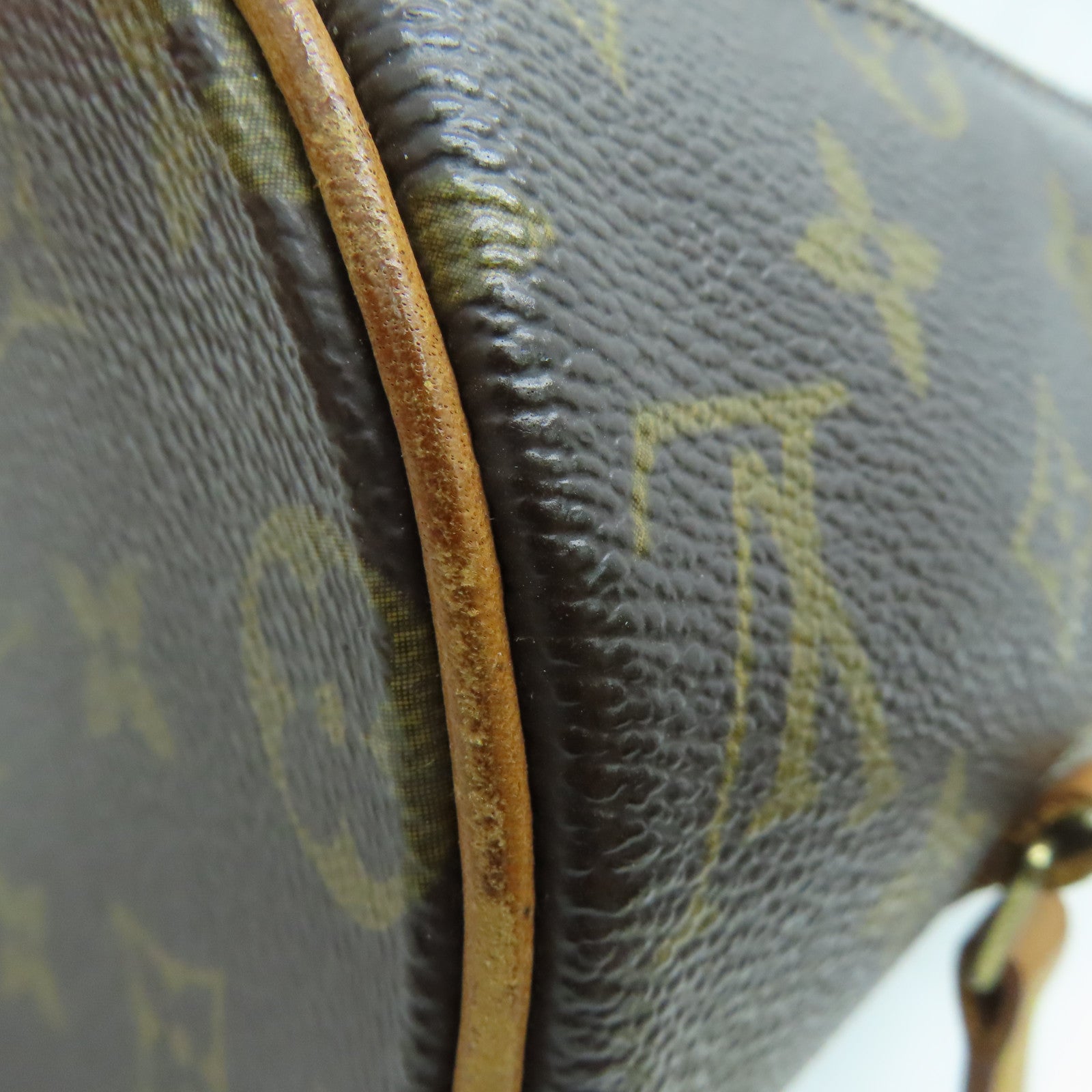 LOUIS VUITTON Monogram Papillon PM金扣手挽袋啡色