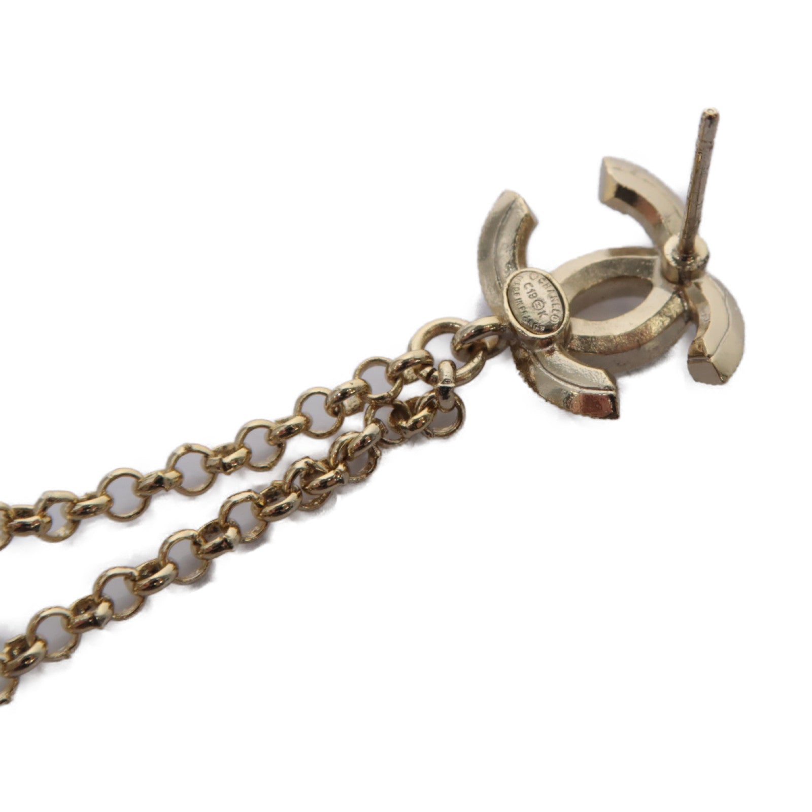 CHANEL 金屬Earrings耳環金色/透明