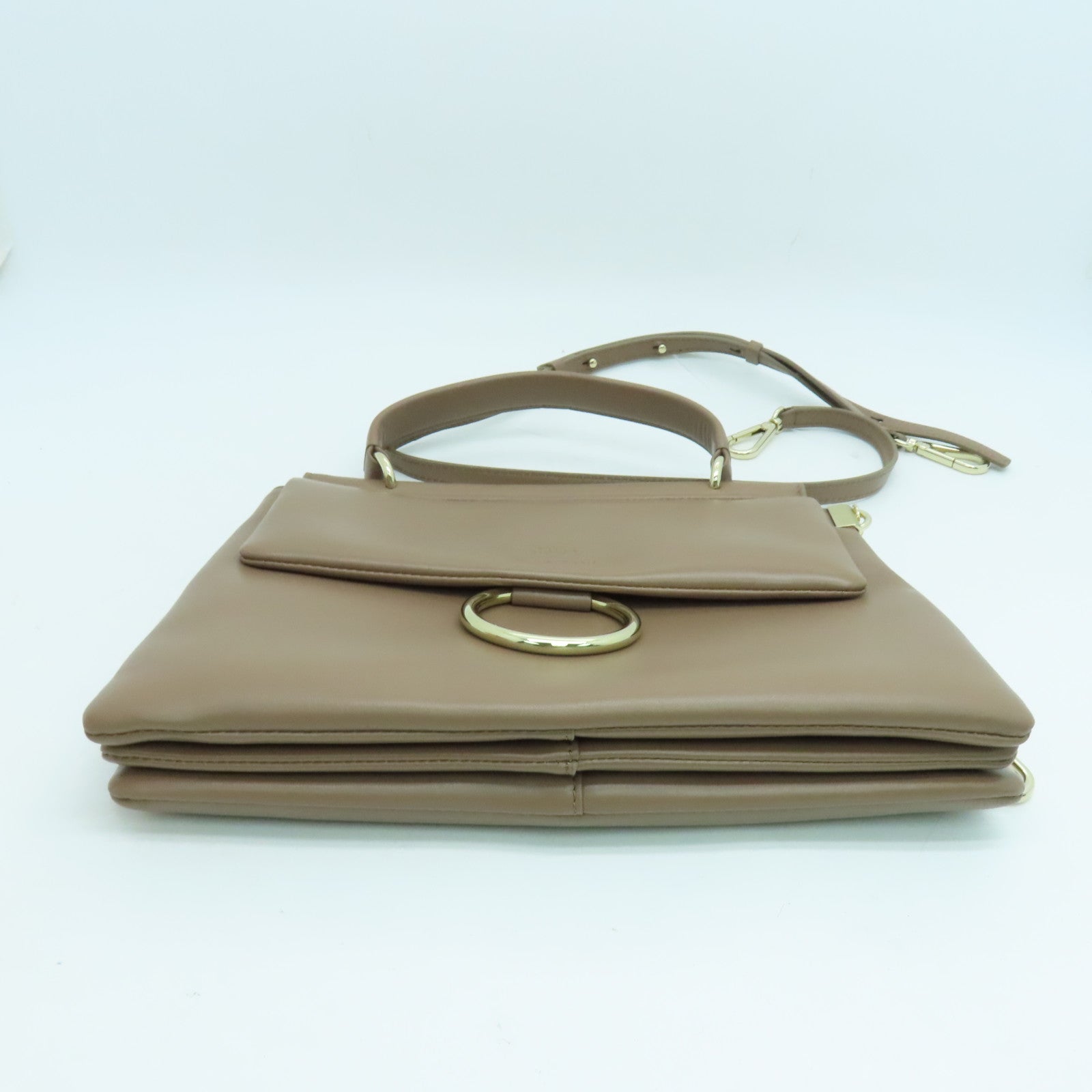 Chloe 羊皮皮革Faye 2way Shoulder Bag金扣手挽肩背两用袋浅褐色