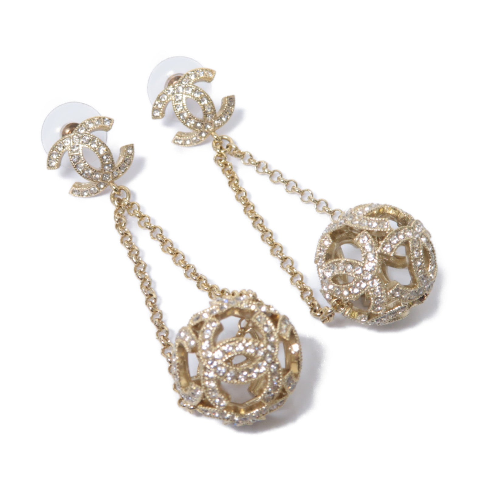 CHANEL 金屬Earrings耳環金色/透明