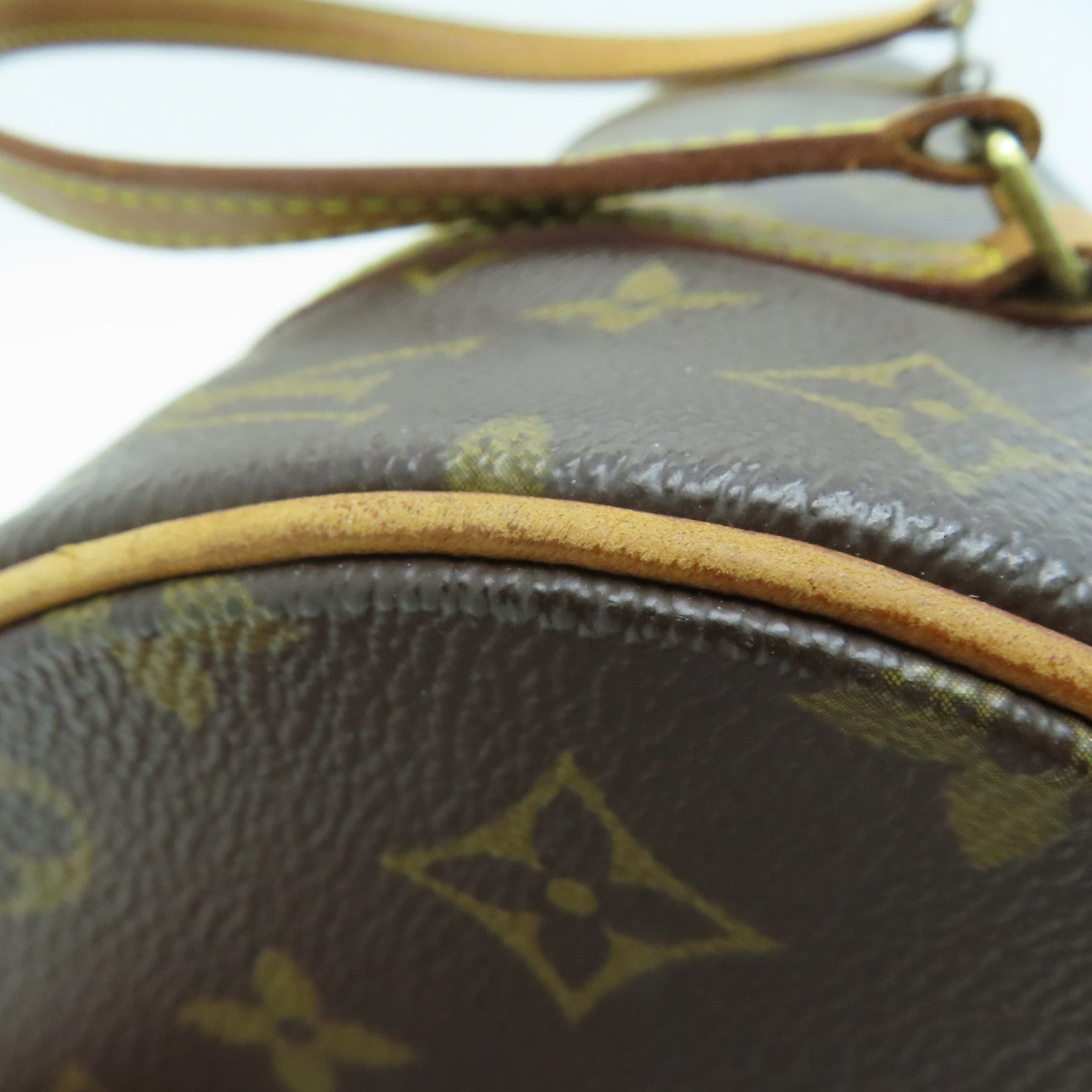 LOUIS VUITTON Monogram Papillon PM金扣手挽袋啡色