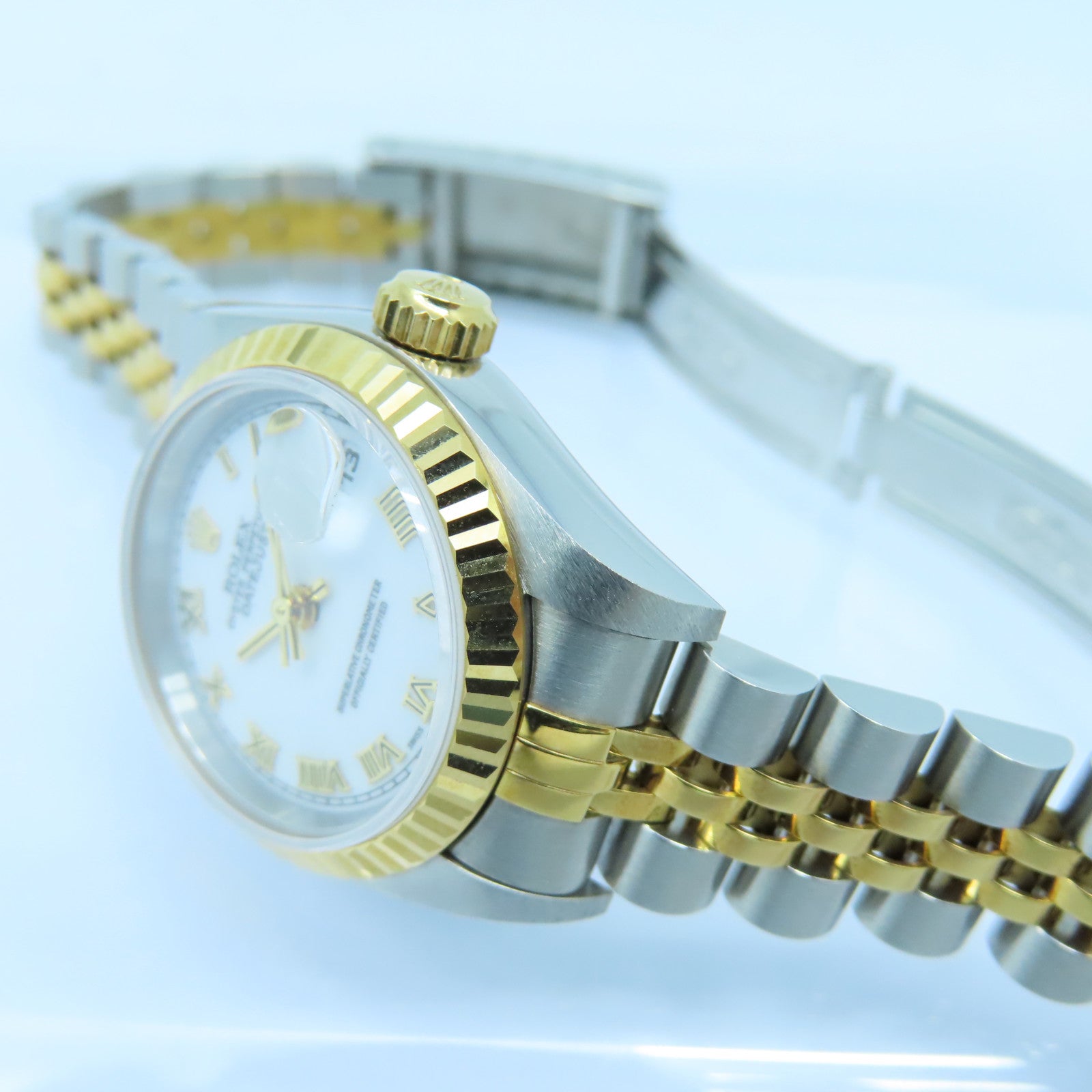 ROLEX Datejust 18K黄金/不鏽鋼手錶自動機芯白色
